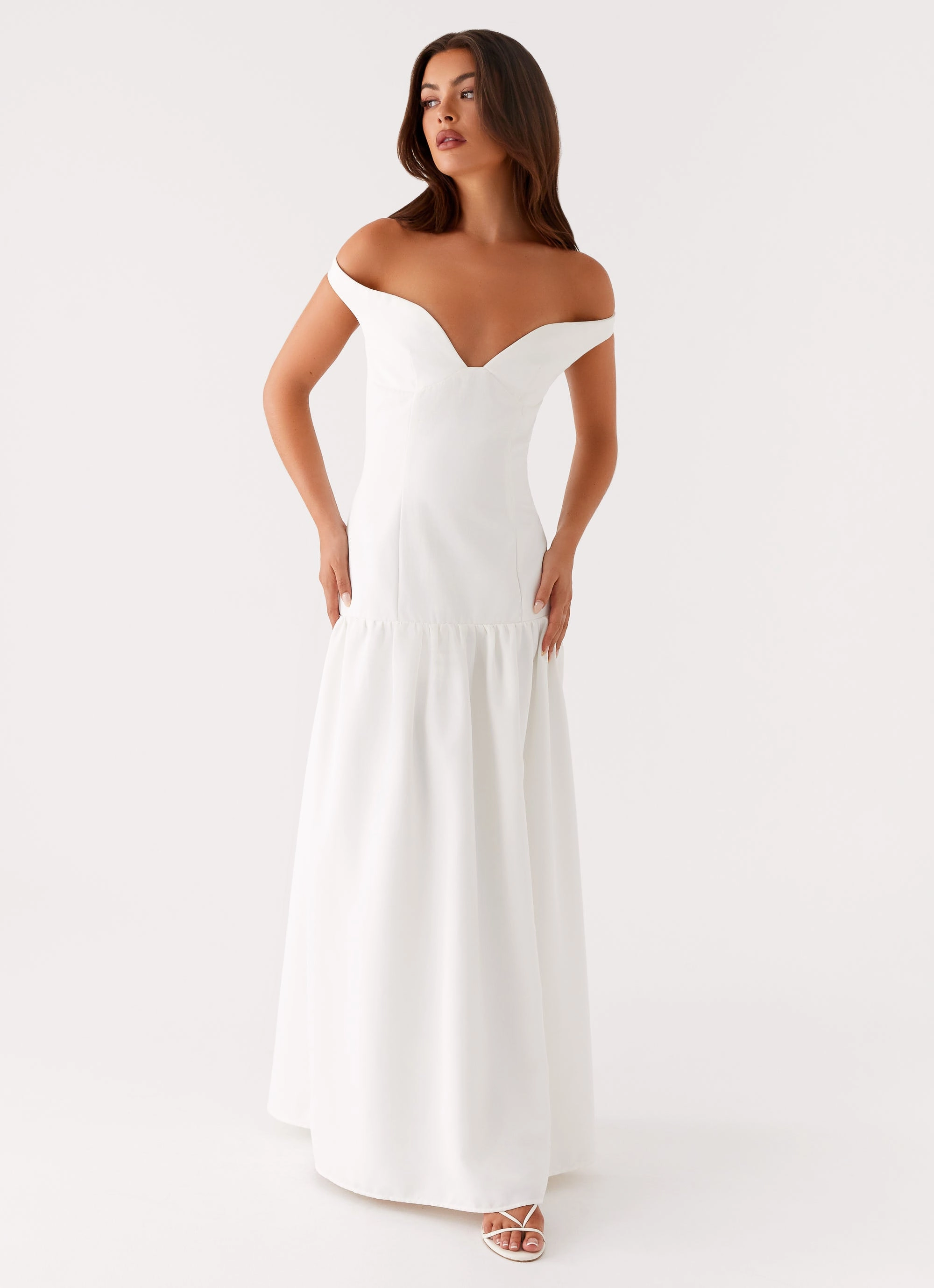 Basel Maxi Dress - White All Day Ready Delicate Lines