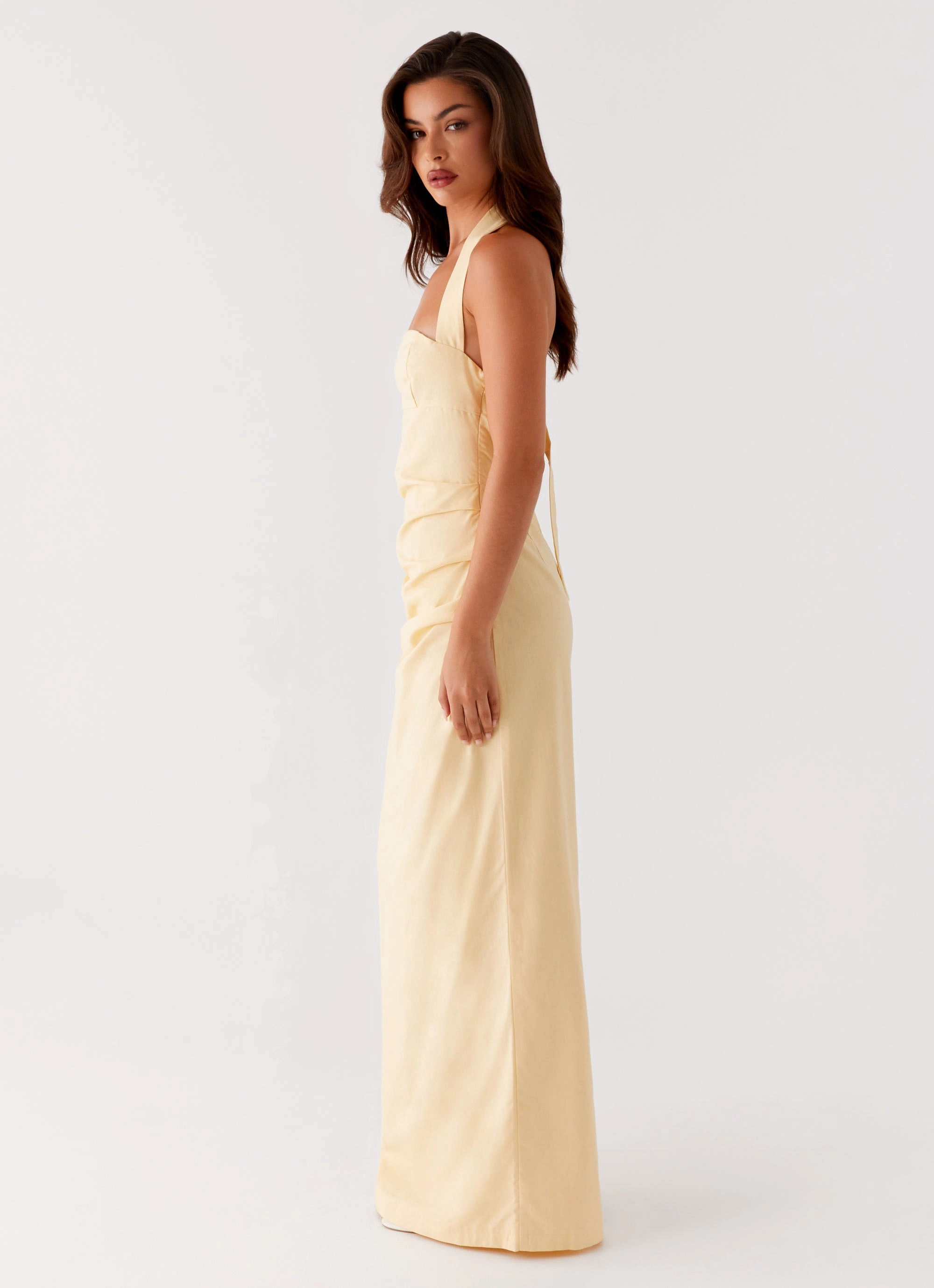 Rumour Has it Maxi Dress - Yellow Silk-Blend