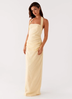 Rumour Has it Maxi Dress - Yellow Lightweight Daily Casual