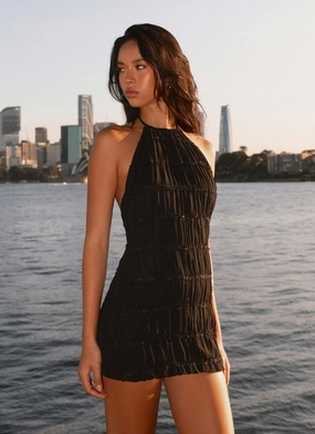 Clean Fit Sophisticated Look Aullie Mini Dress - Black