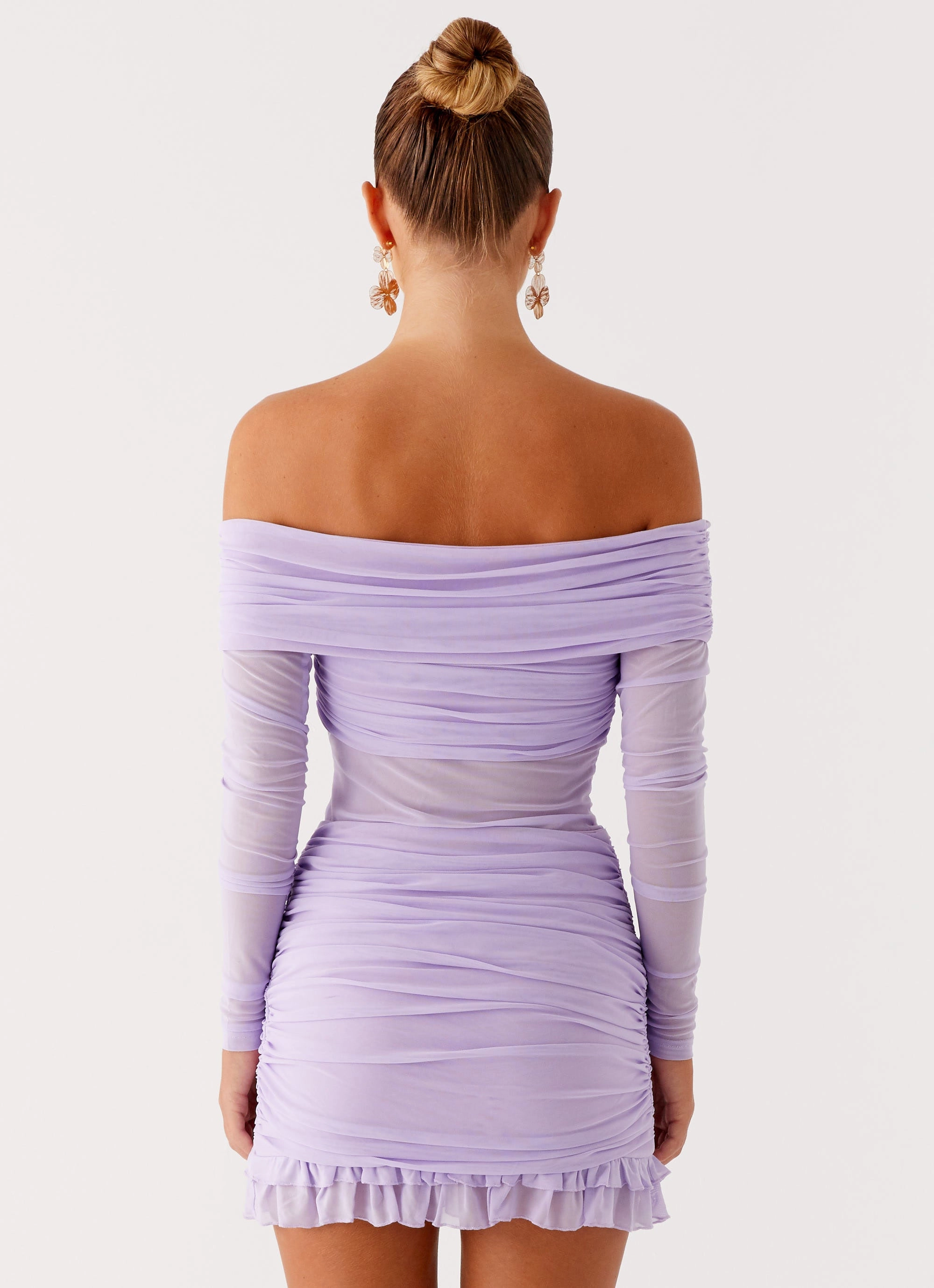 Casual Feel Tiff Long Sleeve Mini Dress - Lilac