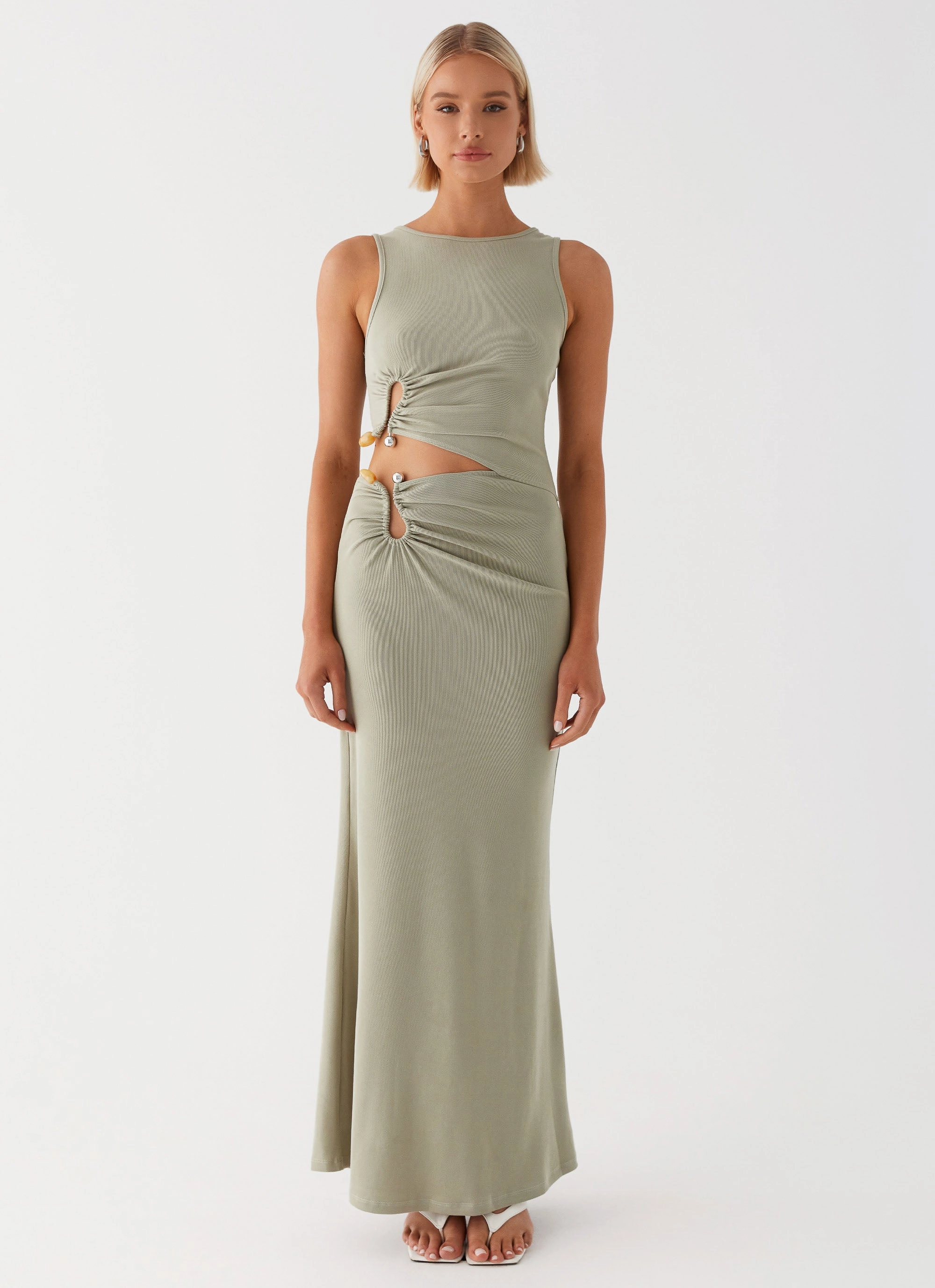 Soft Volume Timeless slip dress Lennox Maxi Dress - Sage