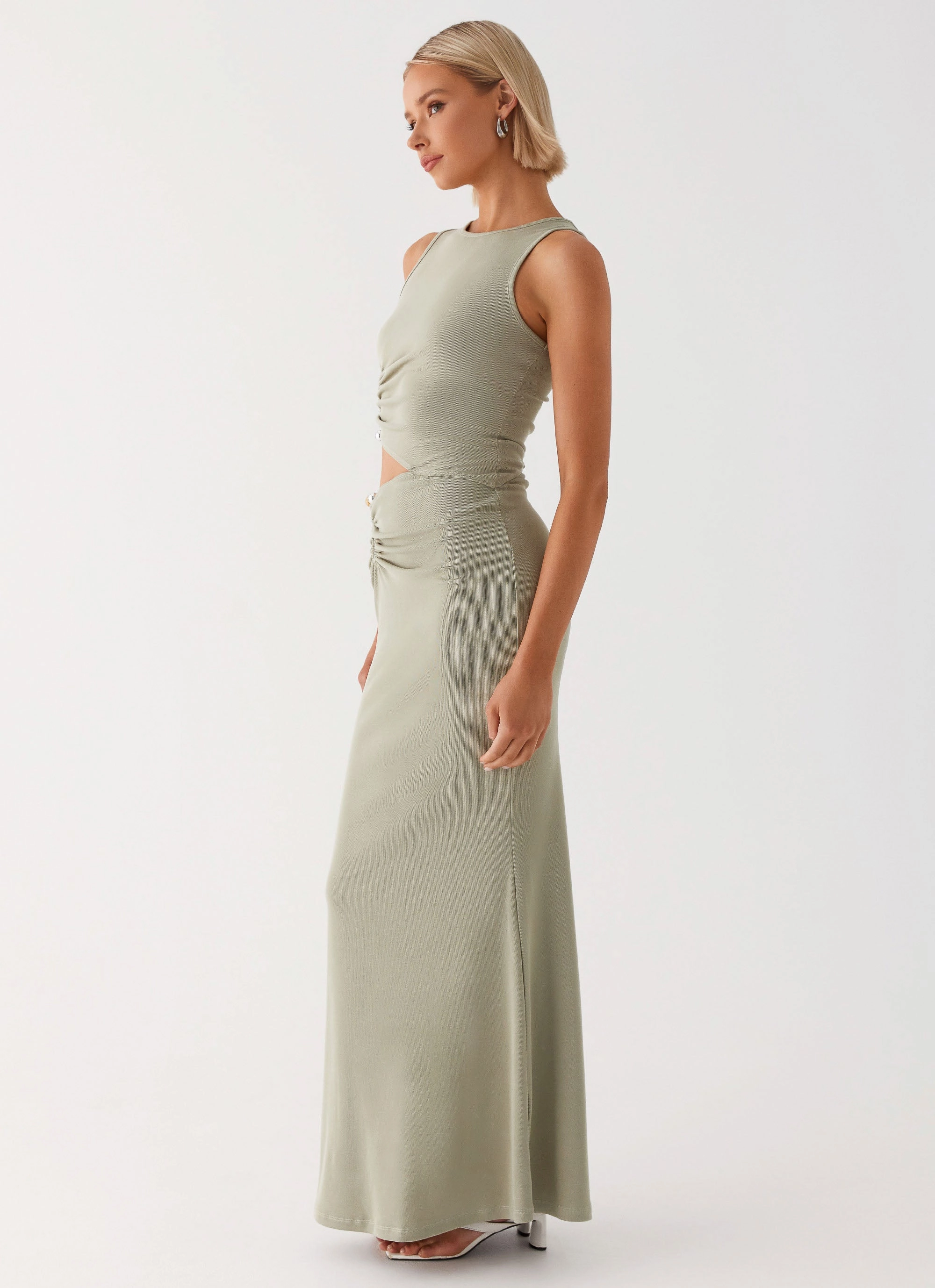 Lennox Maxi Dress - Sage velvet feel