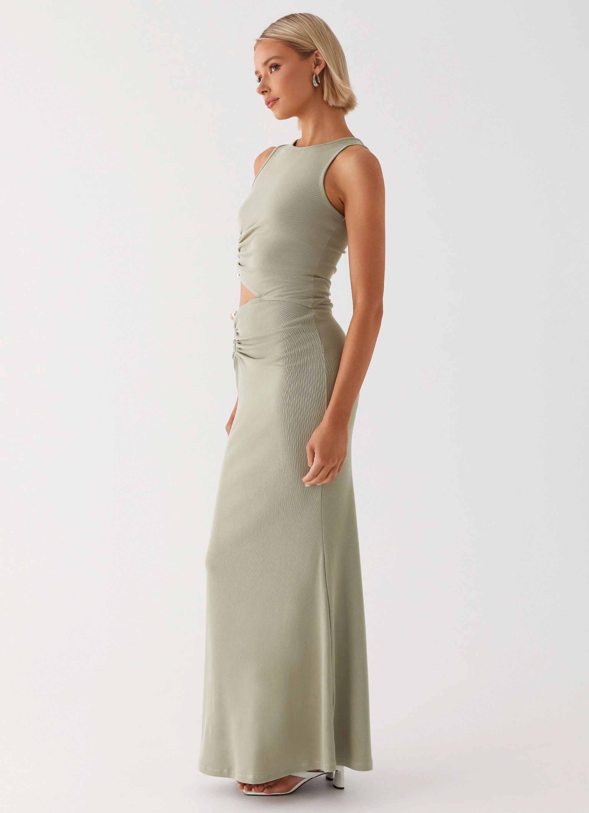 Elegant Vibe Lightweight-Lining Lennox Maxi Dress - Sage