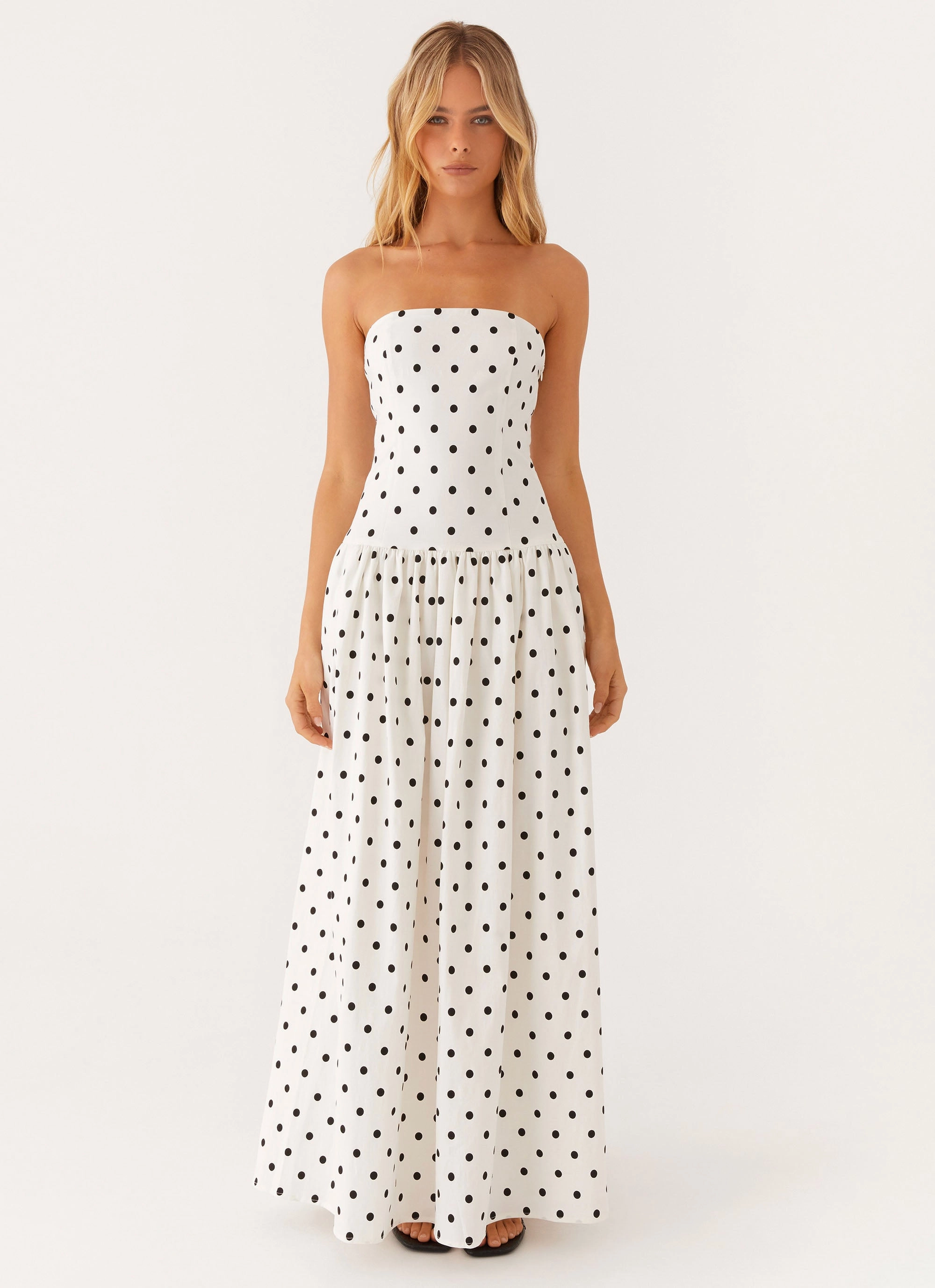 Layer Ready Andorra Maxi Dress - White Polkadot