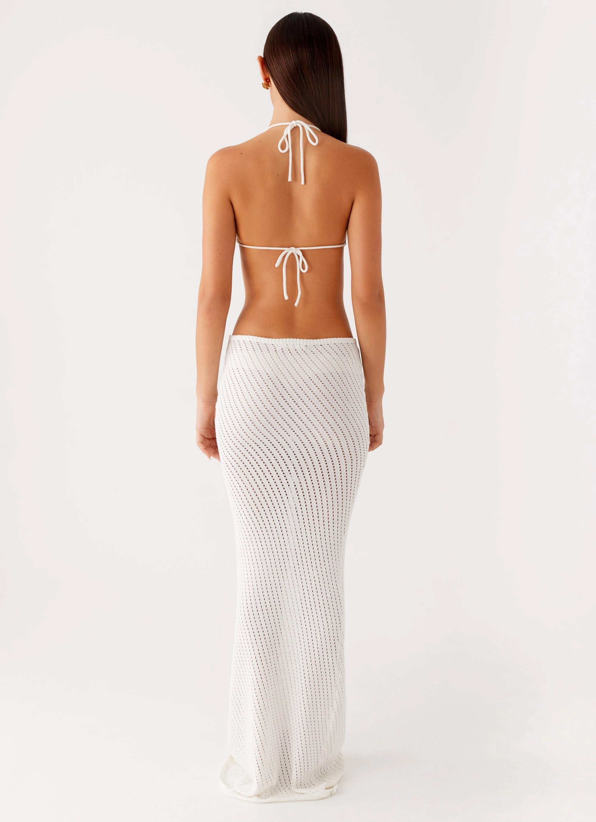Caicos Crochet Maxi Dress - White Relaxed Fit Effortless Layering