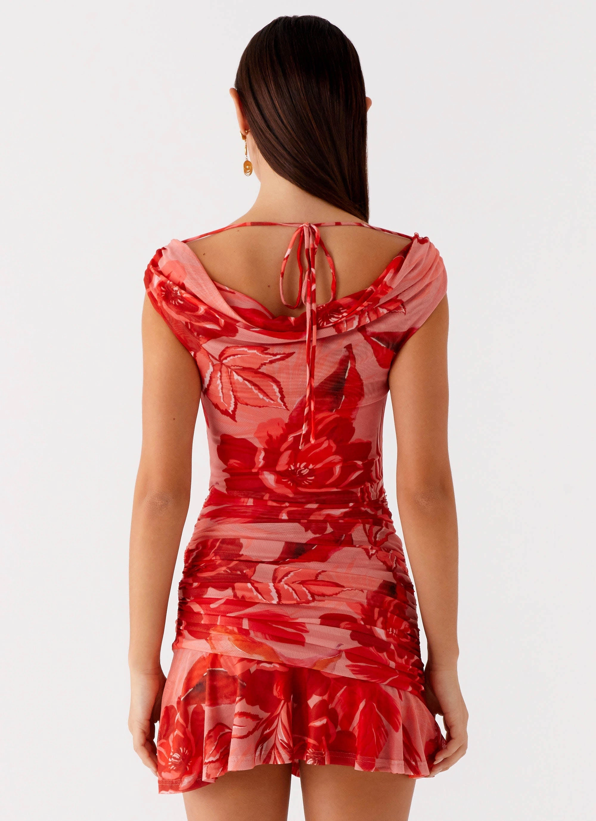 Mermaid-Hem Cool Elegance Cait Mini Dress - Sicily Sunsets Print