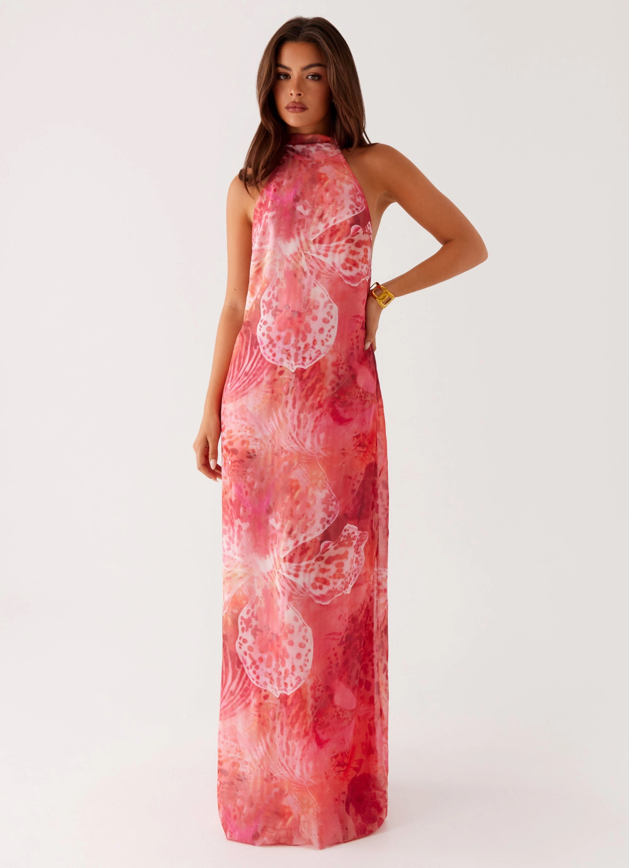 Smooth Look California Maxi Dress - Flamingo Fling