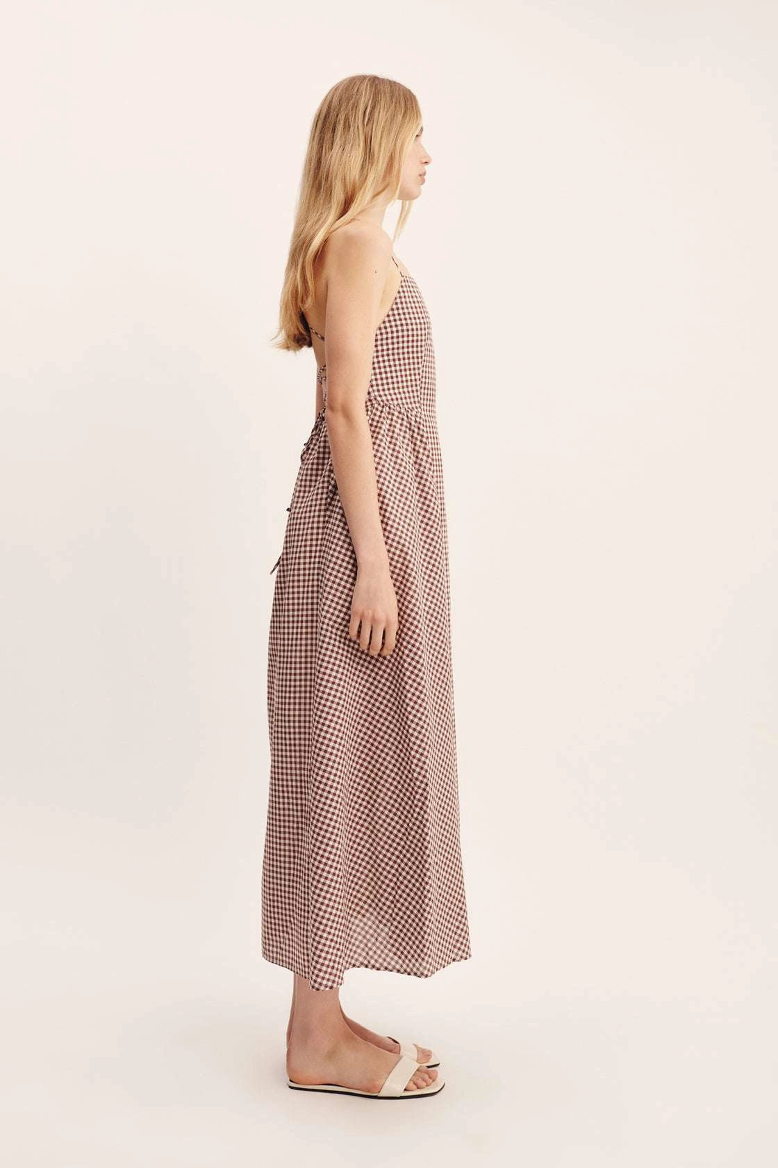 Subtle Look Callie Dress in Petite Mocha Gingham