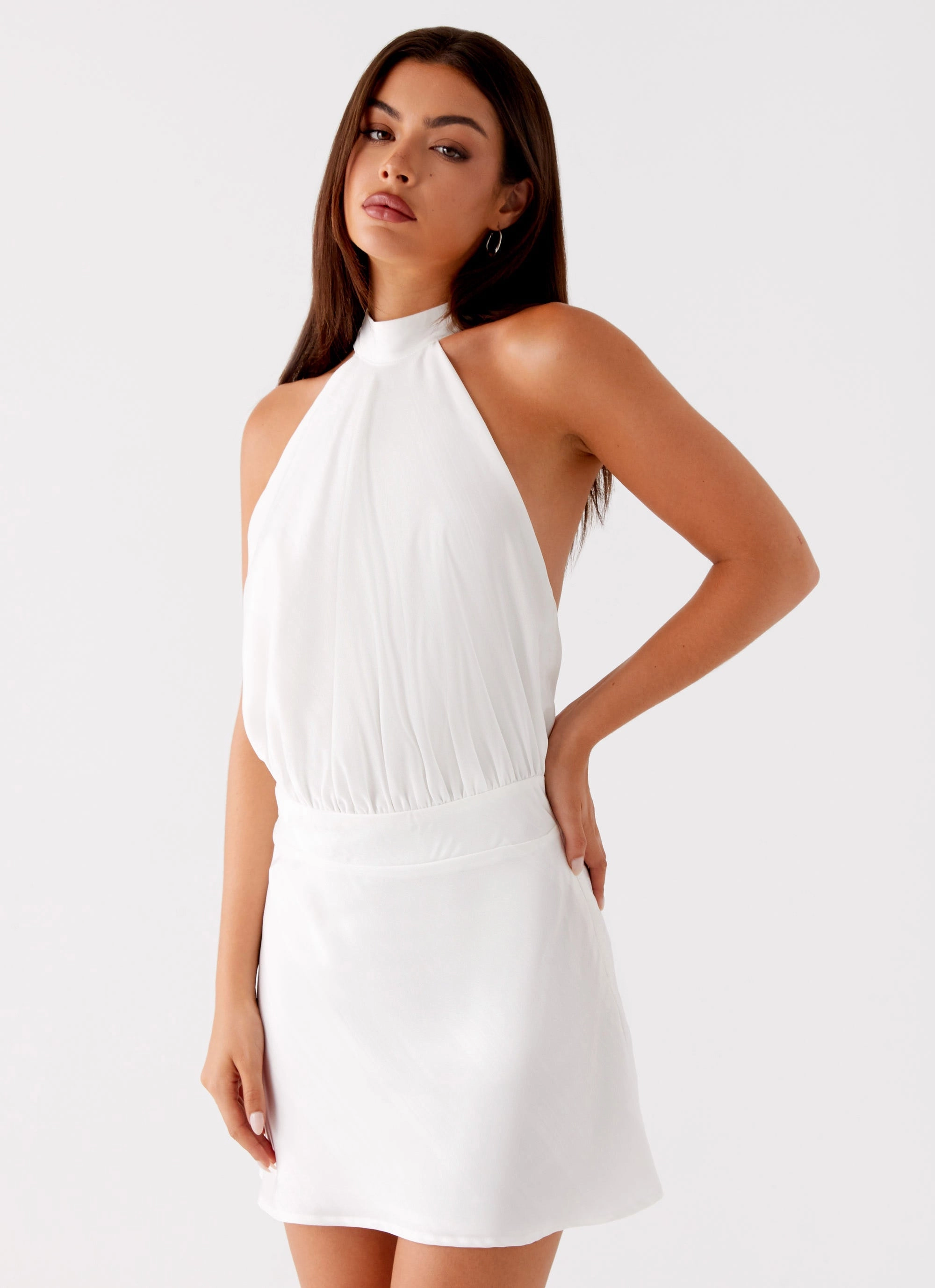 Travel Wear Camera Shy Mini Dress - Ivory