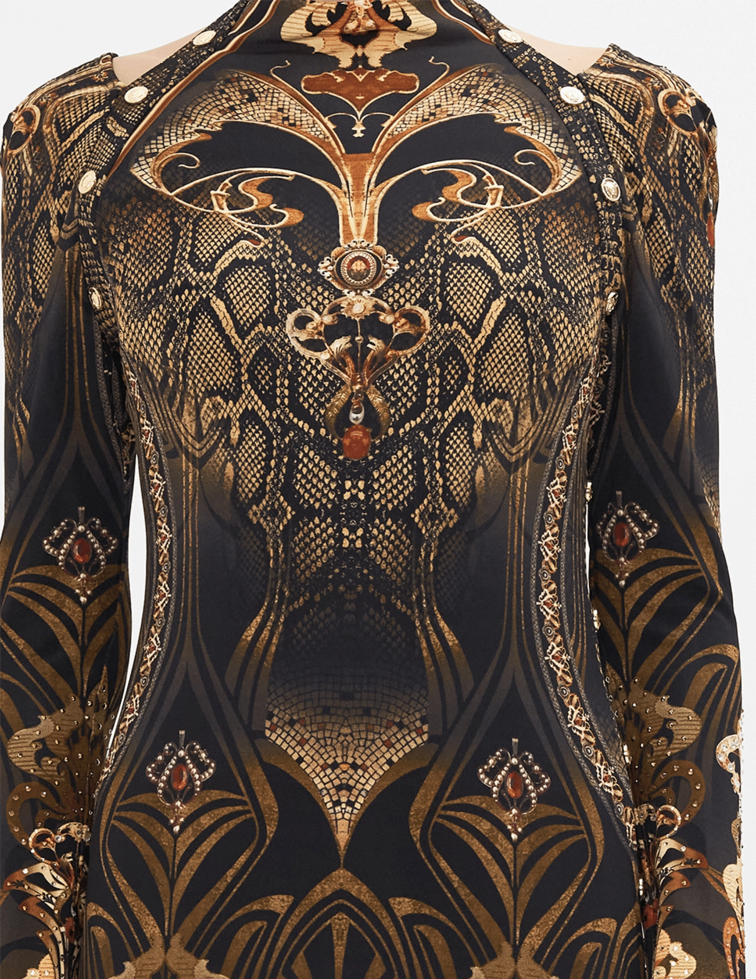 WrinkleResistantFinish Camilla Cut Out Shoulder Jersey Mini Dress