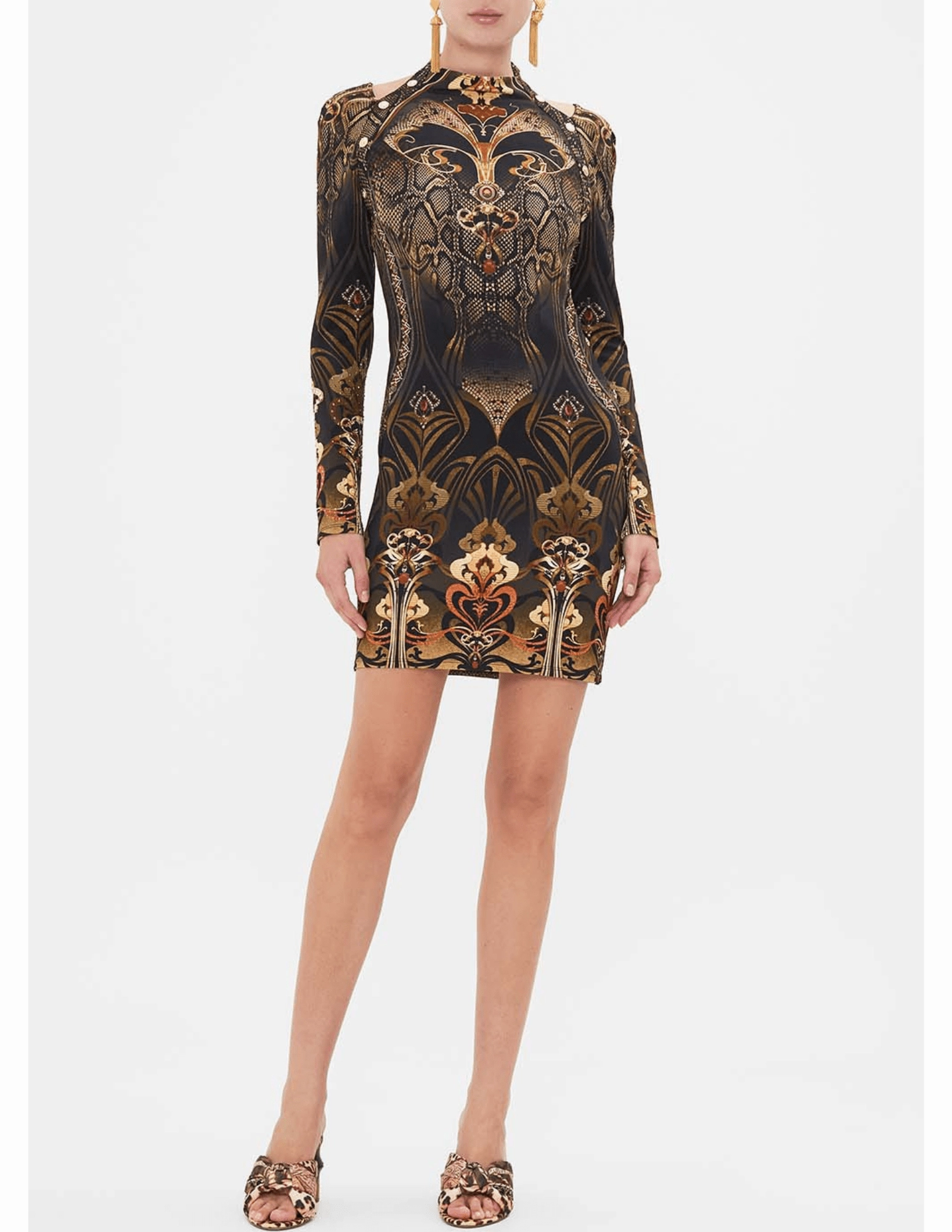 Brunch Fit Camilla Cut Out Shoulder Jersey Mini Dress