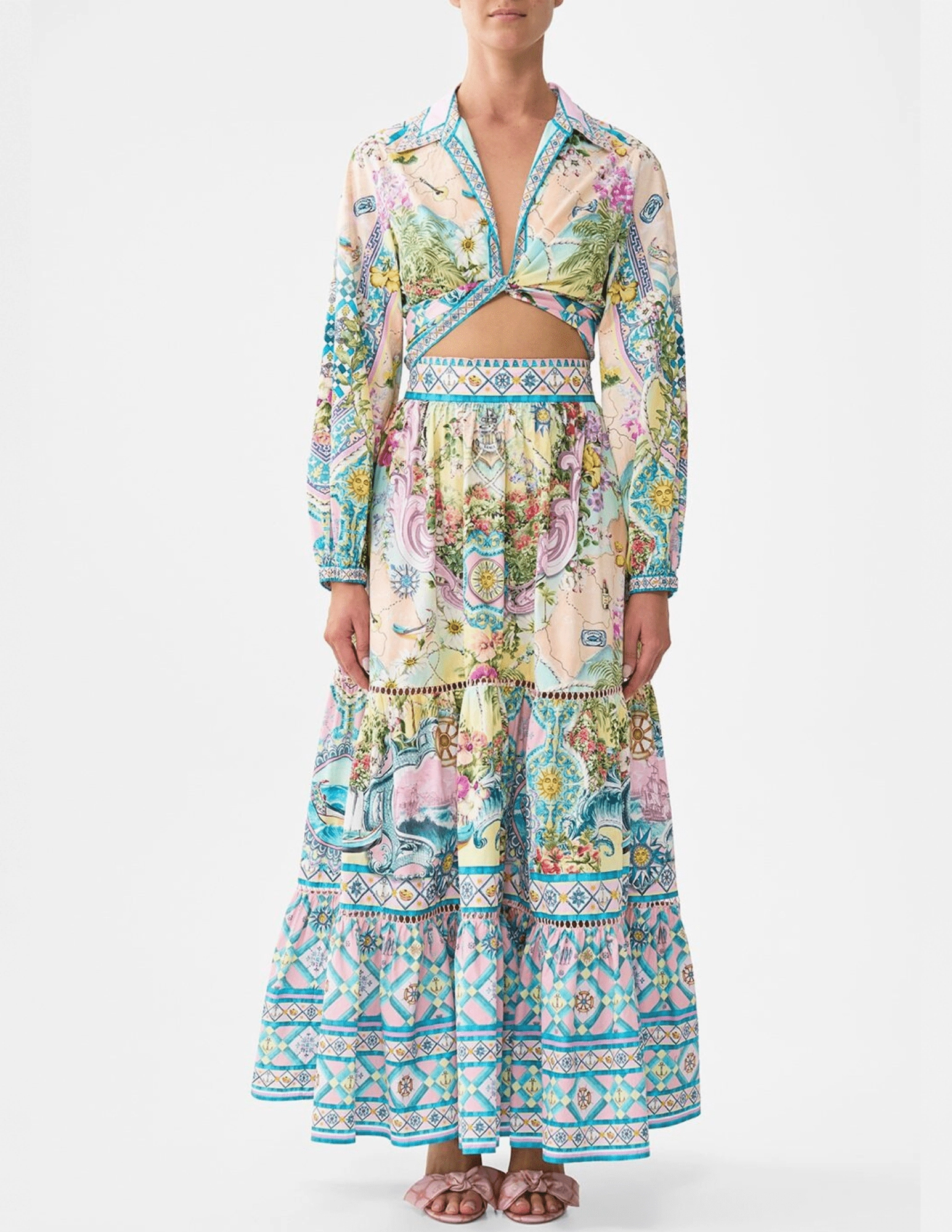 Camilla High Waisted Tiered Skirt Wedding guest Subtle Detail