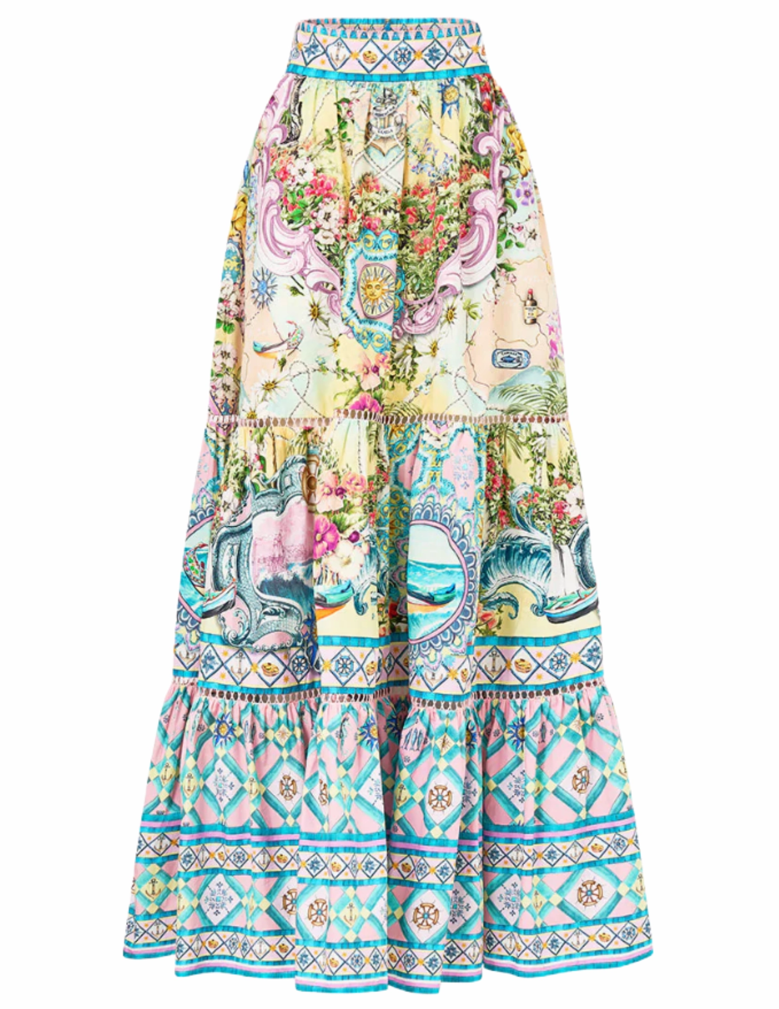 Double Stitched Flexible Activewear Camilla High Waisted Tiered Skirt