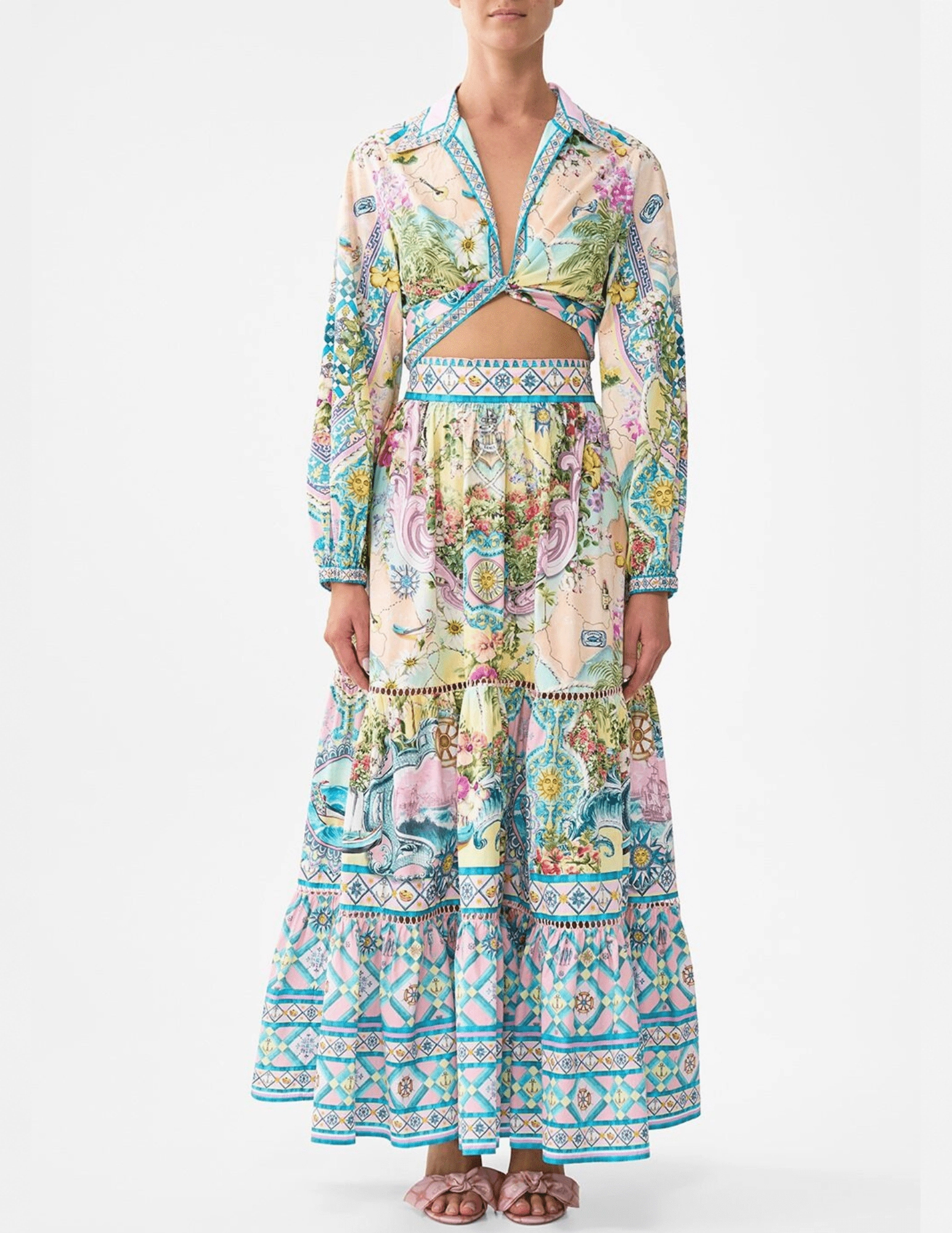 AbrasionResistantFabric Eco Friendly Dye Camilla High Waisted Tiered Skirt