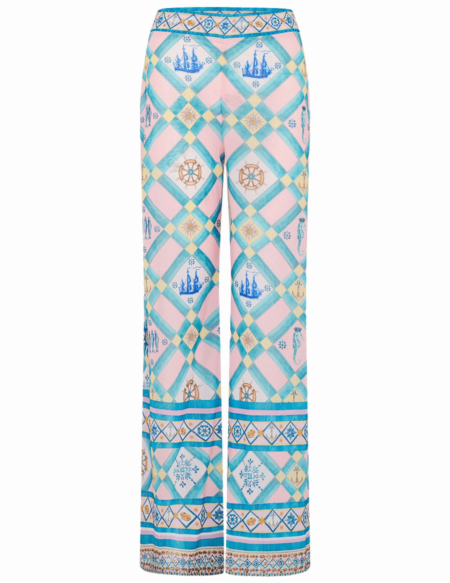 Adjustable loop Camilla Mesh Straight Leg Pant