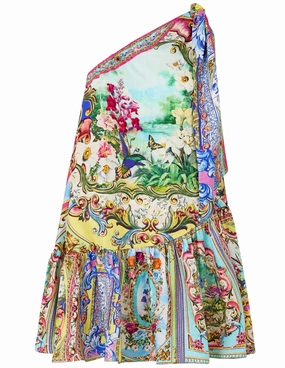 Camilla Tie One Shoulder Mini Dress-SALE Moisture Management