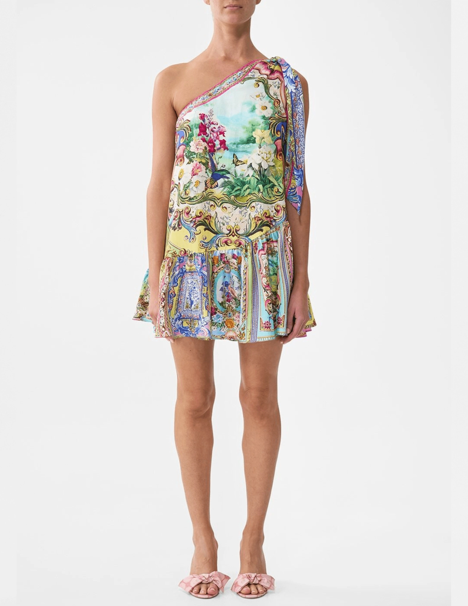 Camilla Tie One Shoulder Mini Dress-SALE Eco Friendly Material Stretchable Wear