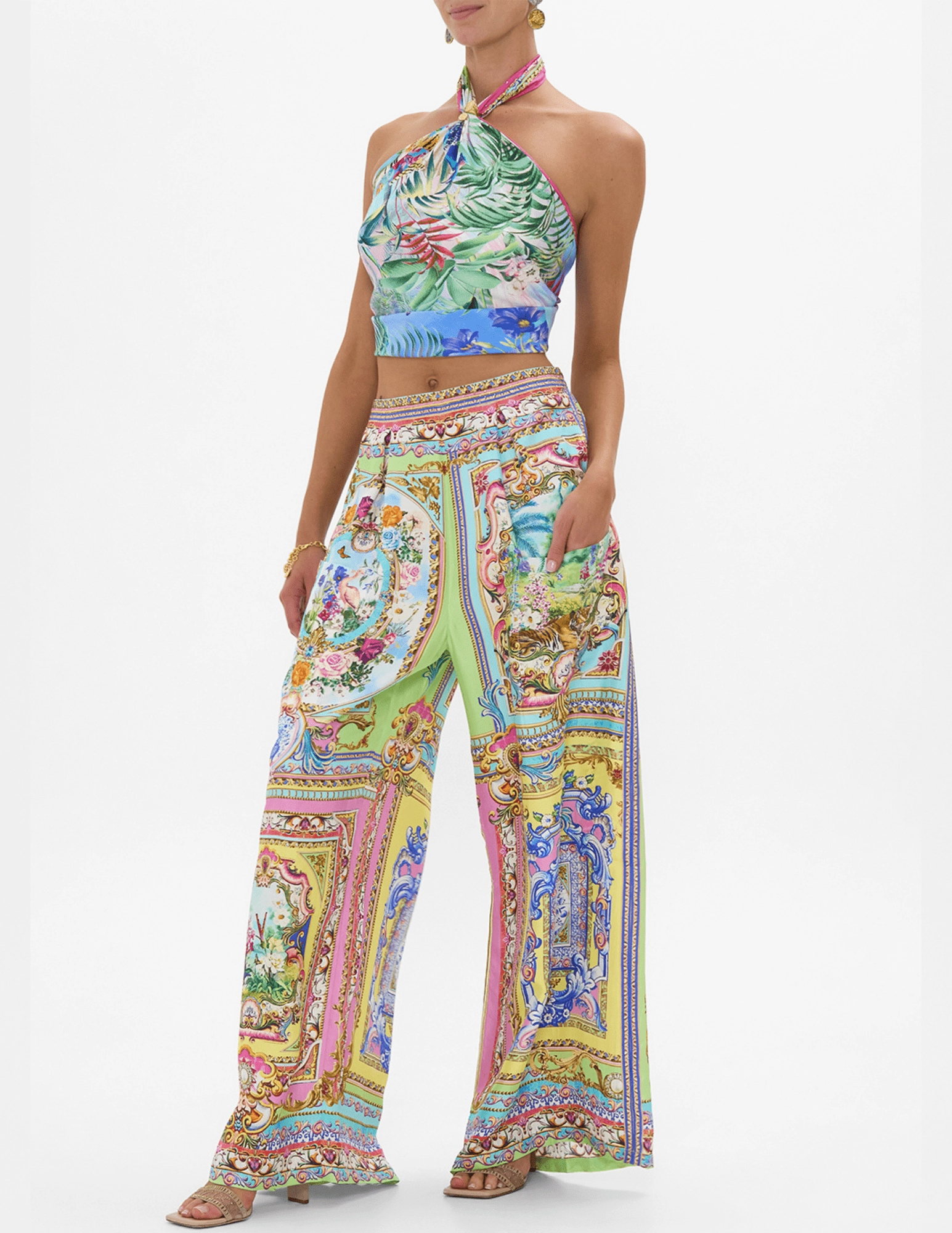 stain resistant coating Camilla Wide Leg Trouser-SALE