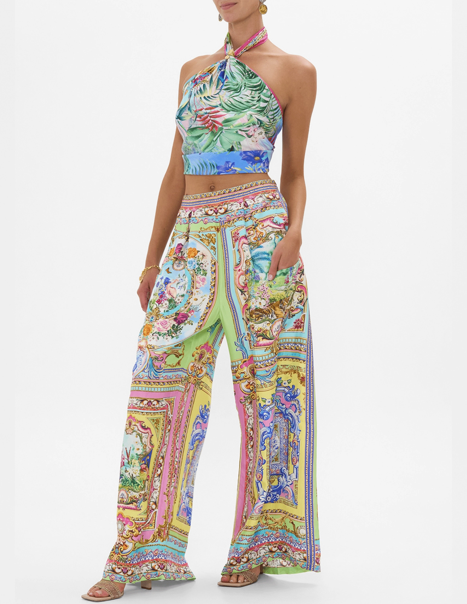 Durable Seam Construction Customizable length Camilla Wide Leg Trouser-SALE