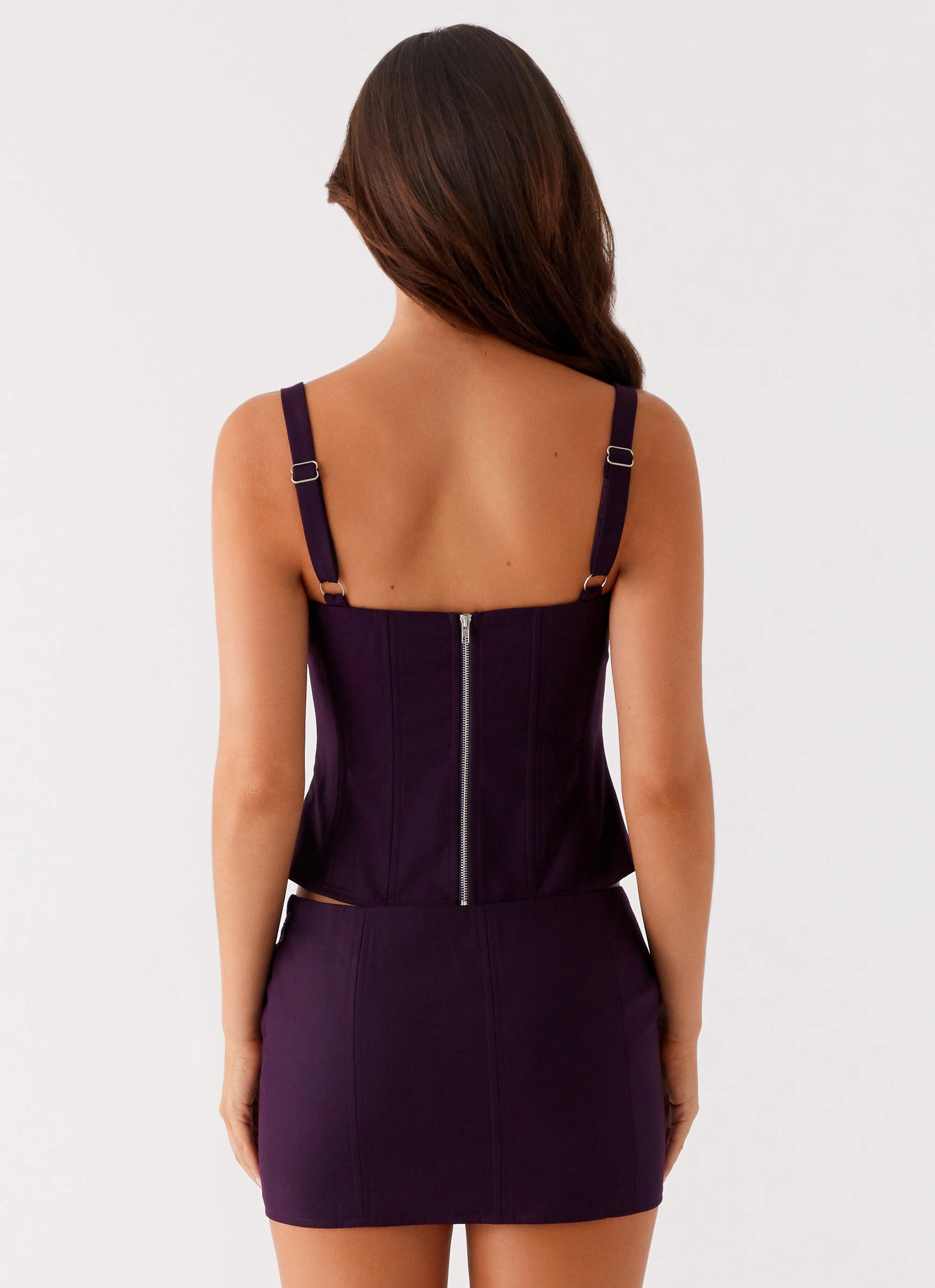 Campbell Corset Top - Plum DurableZipper Tension Balanced Design