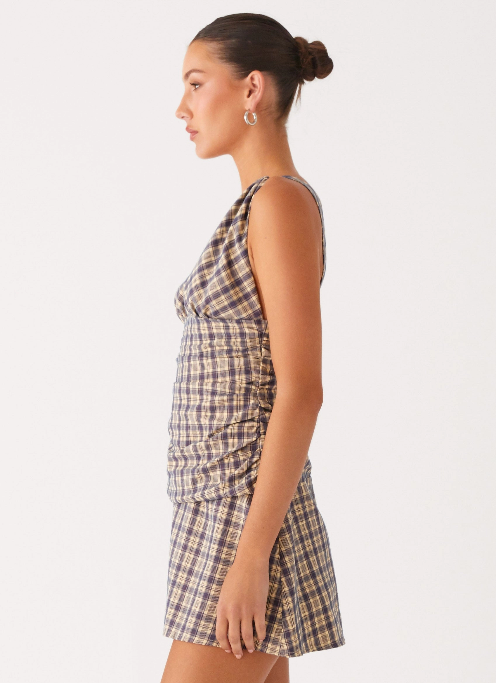 Tablo Drop Waist Mini Dress - Check Print Effortless Style
