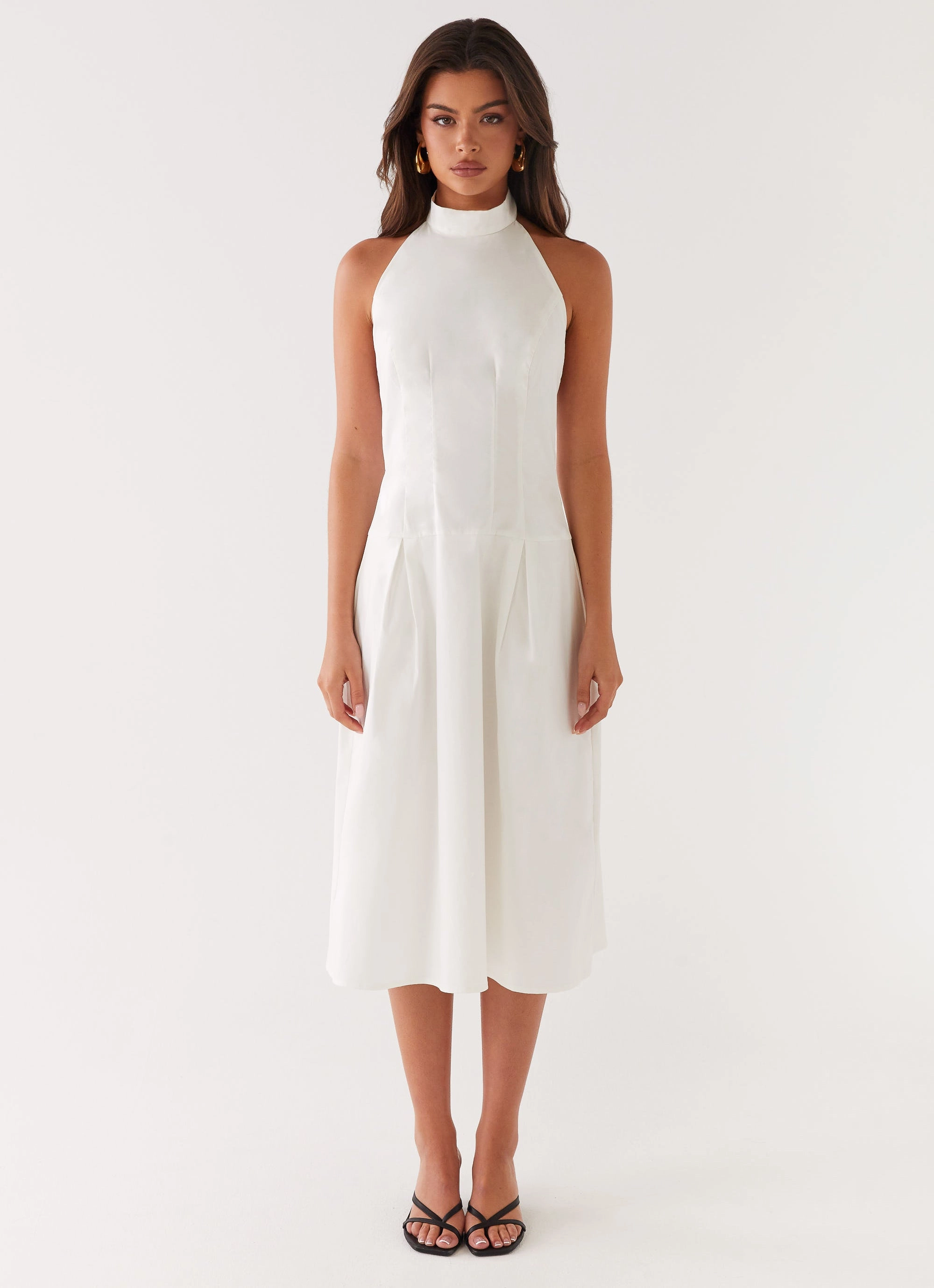 Calla Halter Midi Dress - White Year Round Style Ease