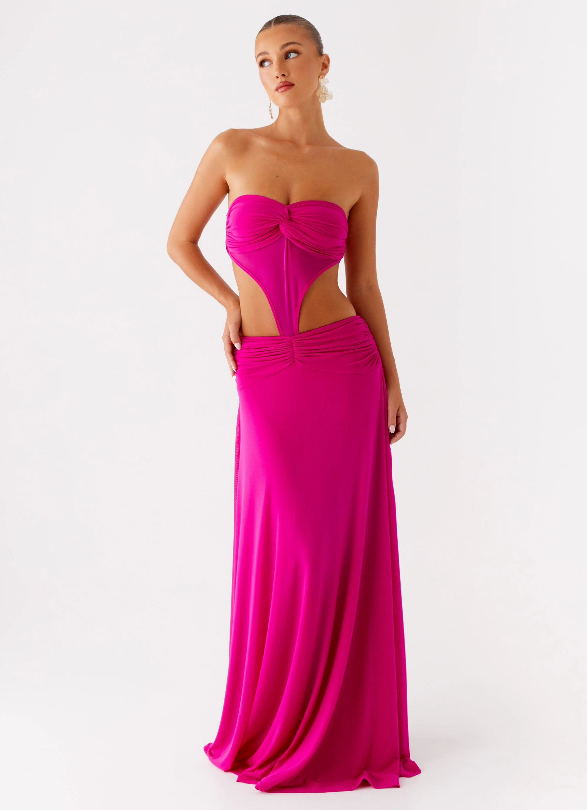 Trendy Fit Retro Vibes Carlene Maxi Dress - Fuchsia