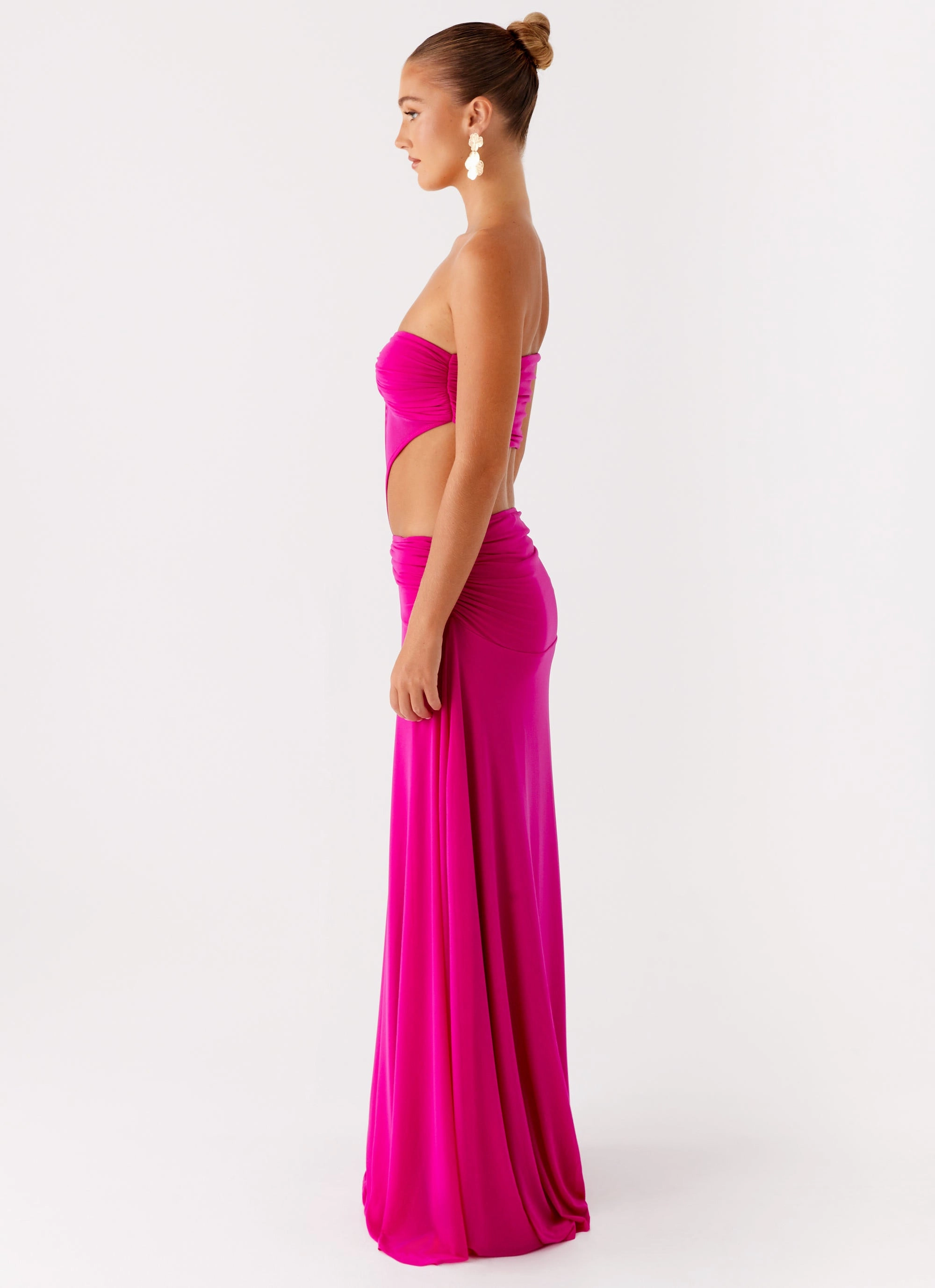 Perfectly Crafted Calm Texture Carlene Maxi Dress - Fuchsia