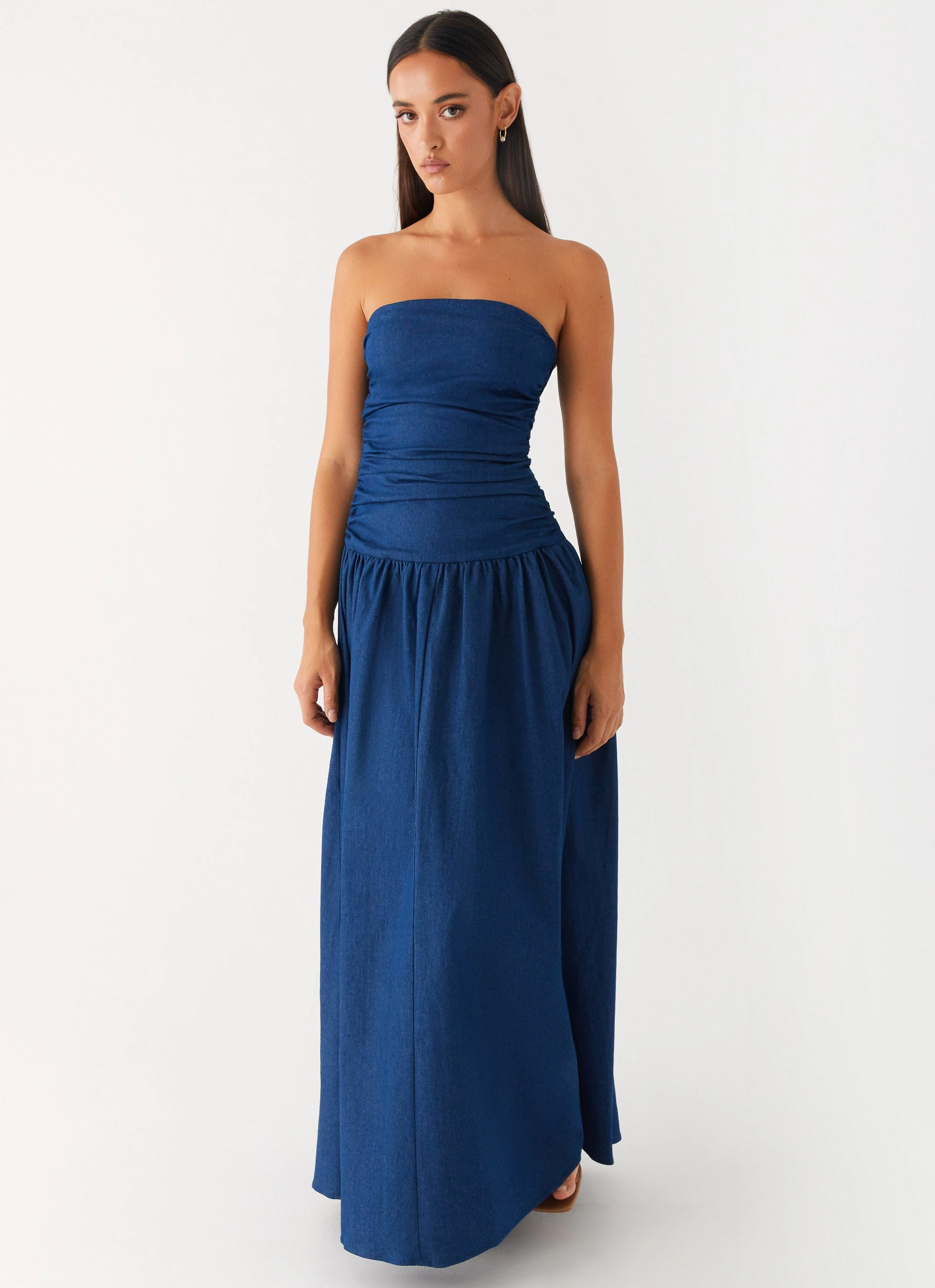 Urban Classic Shine Moment Carmel Denim Maxi Dress - Indigo