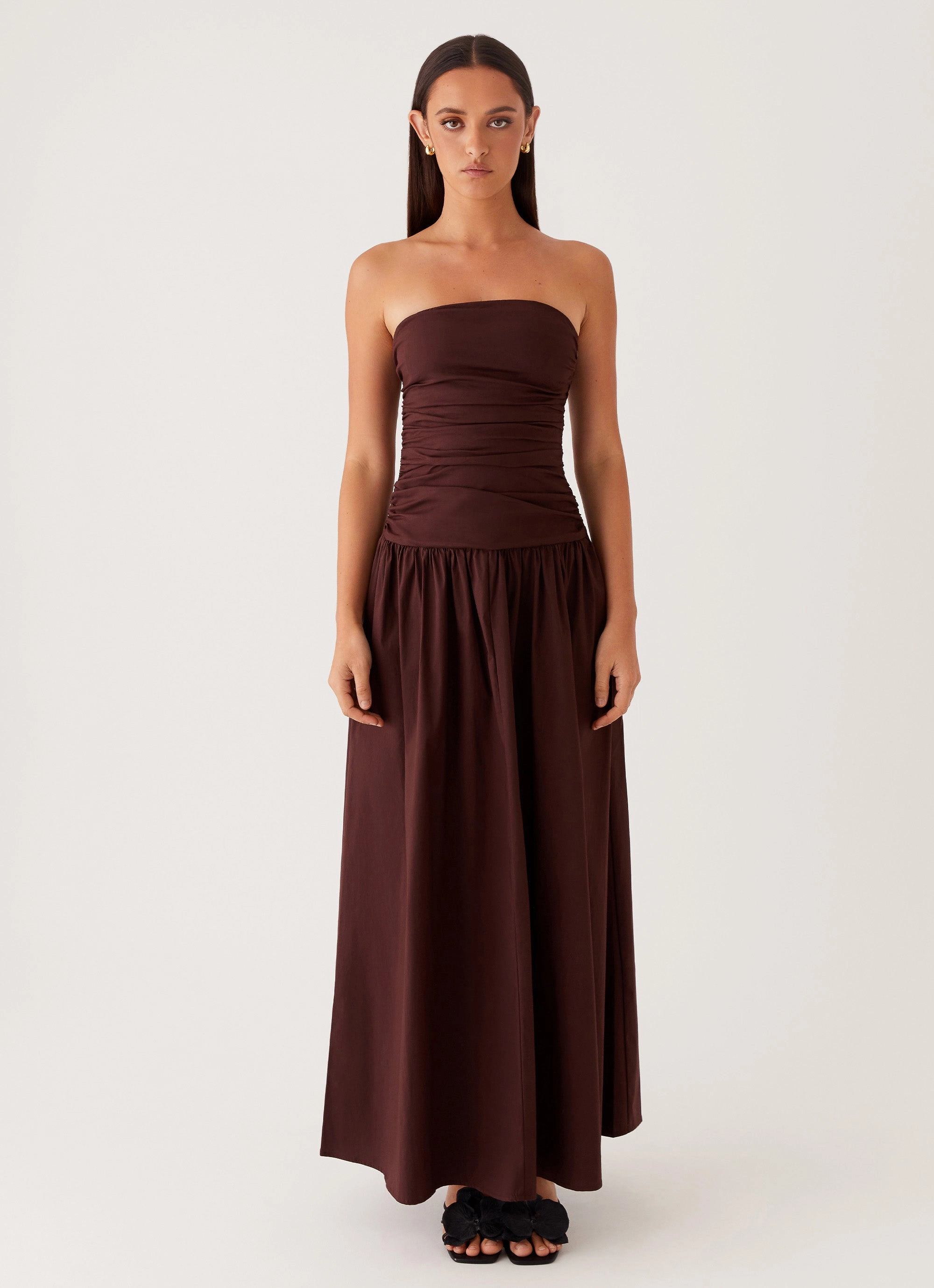 Carmel Maxi Dress - Brown Occasion Wear Classic-style