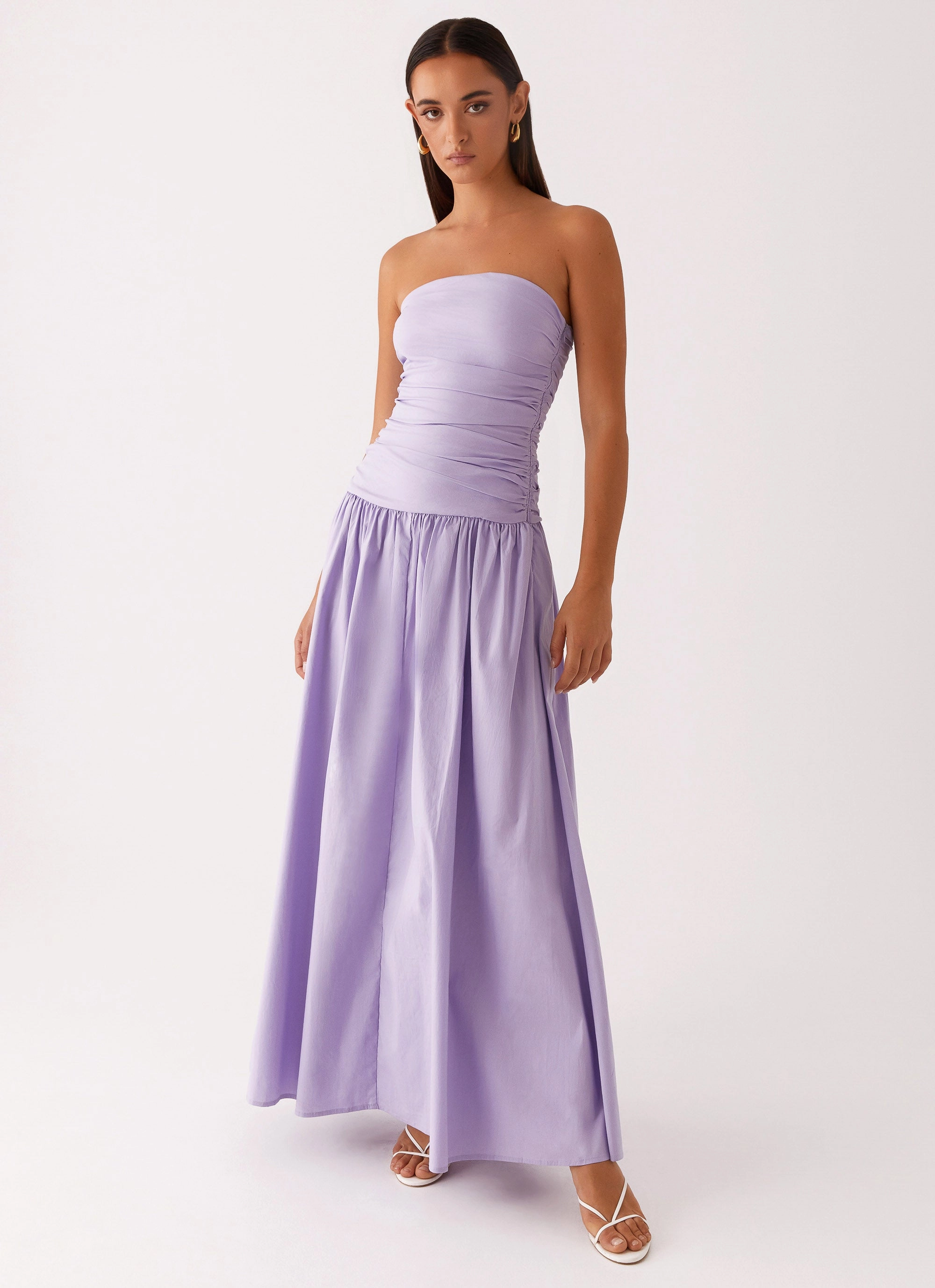 Chic And Comfortable Cozy Tones Carmel Maxi Dress - Lavender