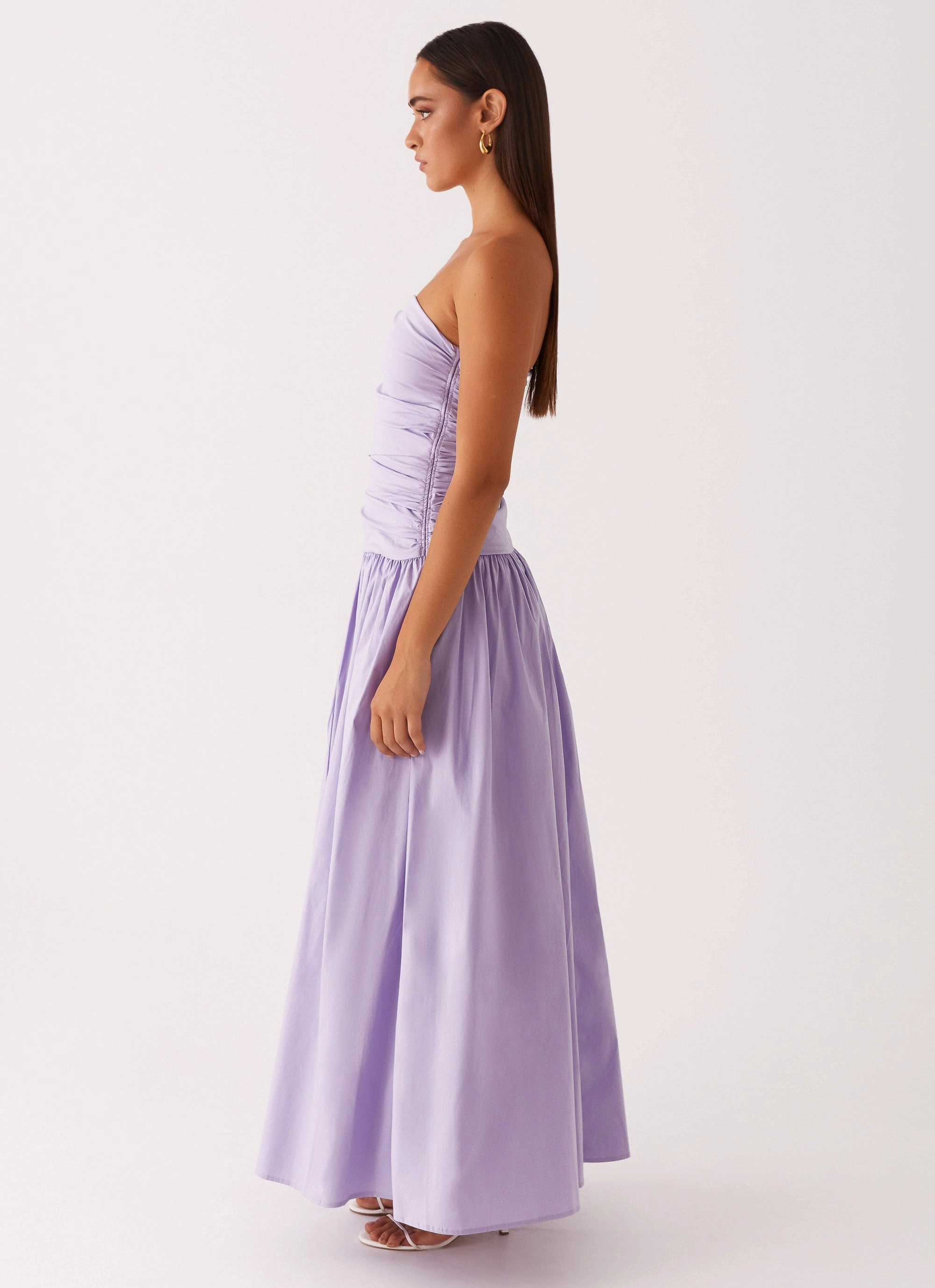 flattering appearance Simple Form Carmel Maxi Dress - Lavender