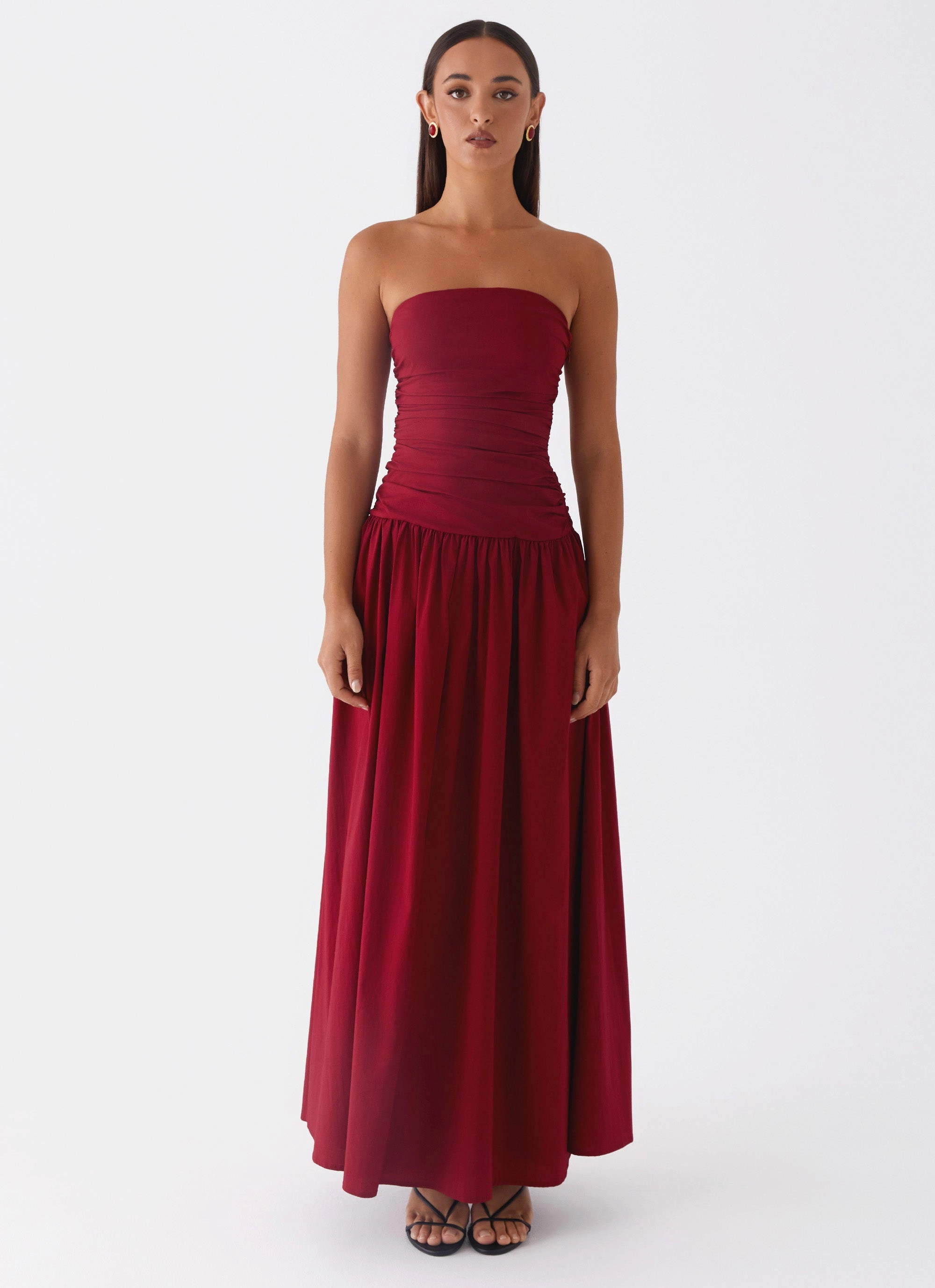 Fashionable Layer Carmel Maxi Dress - Merlot