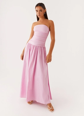 Carmel Maxi Dress - Pink Chilly Day Layers Stylish Choice