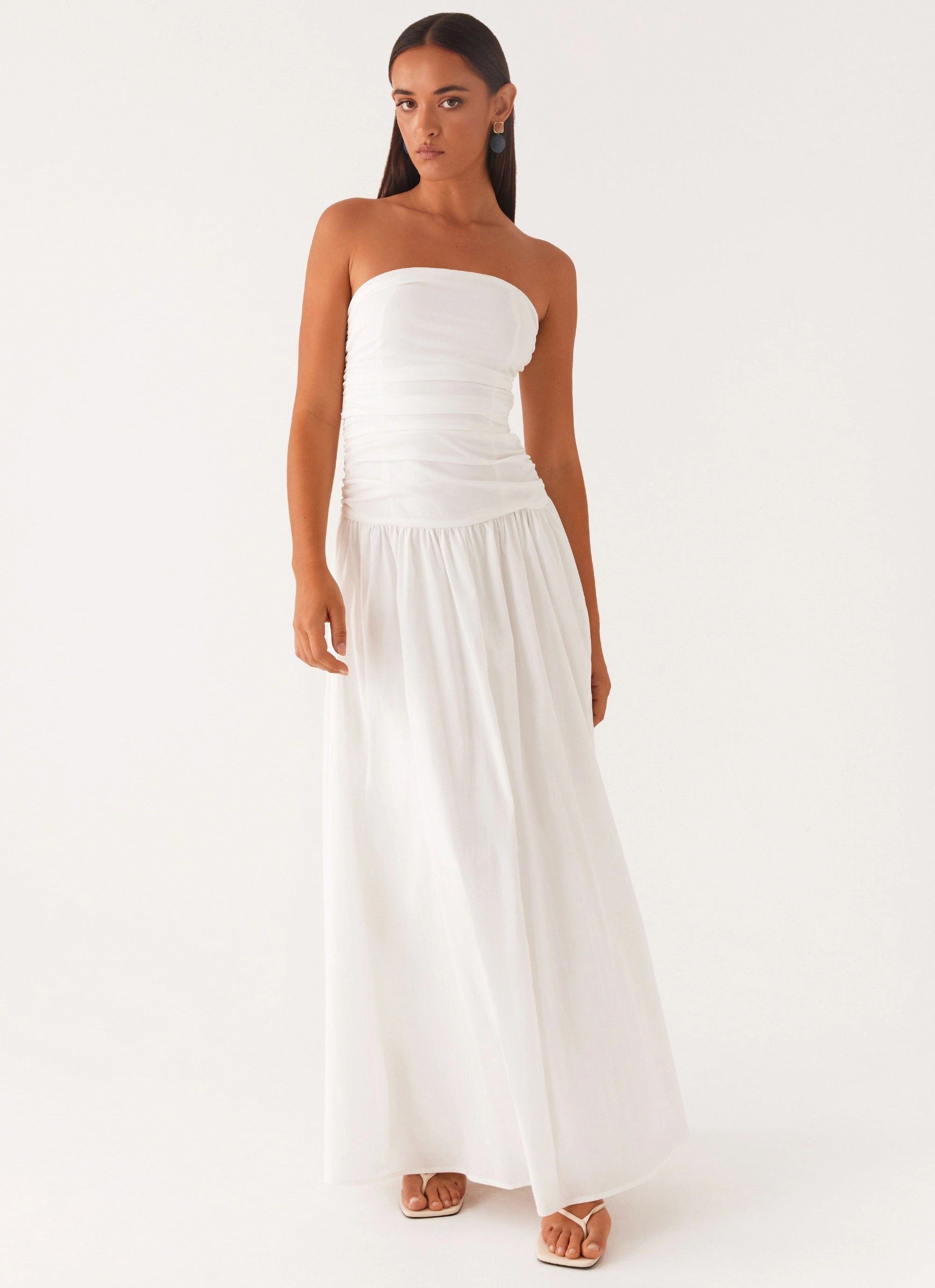 Carmel Maxi Dress - White Pearl-Detail