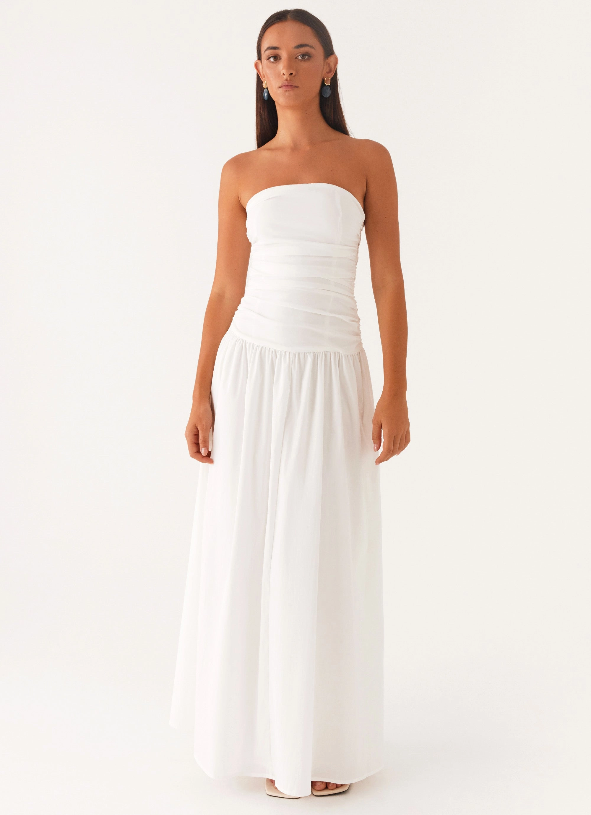 Carmel Maxi Dress - White Petite-Size