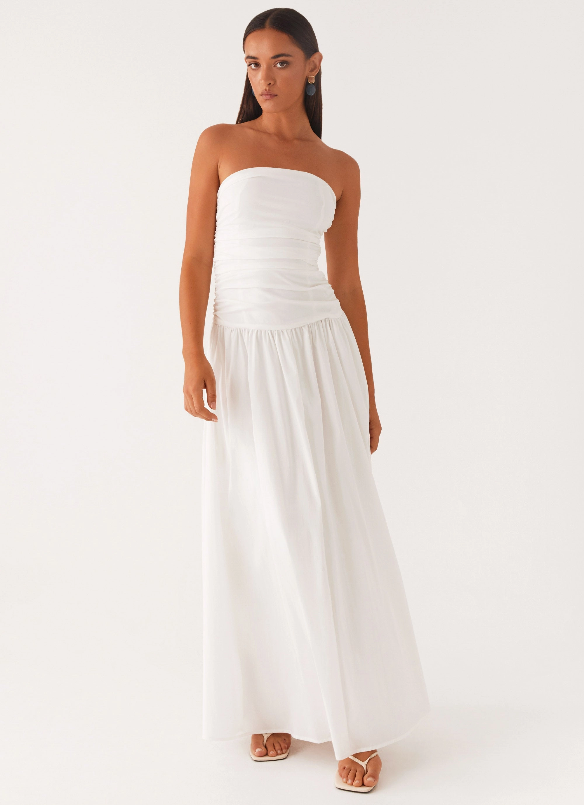 Carmel Maxi Dress - White Perfect for Layering Lounge Mode