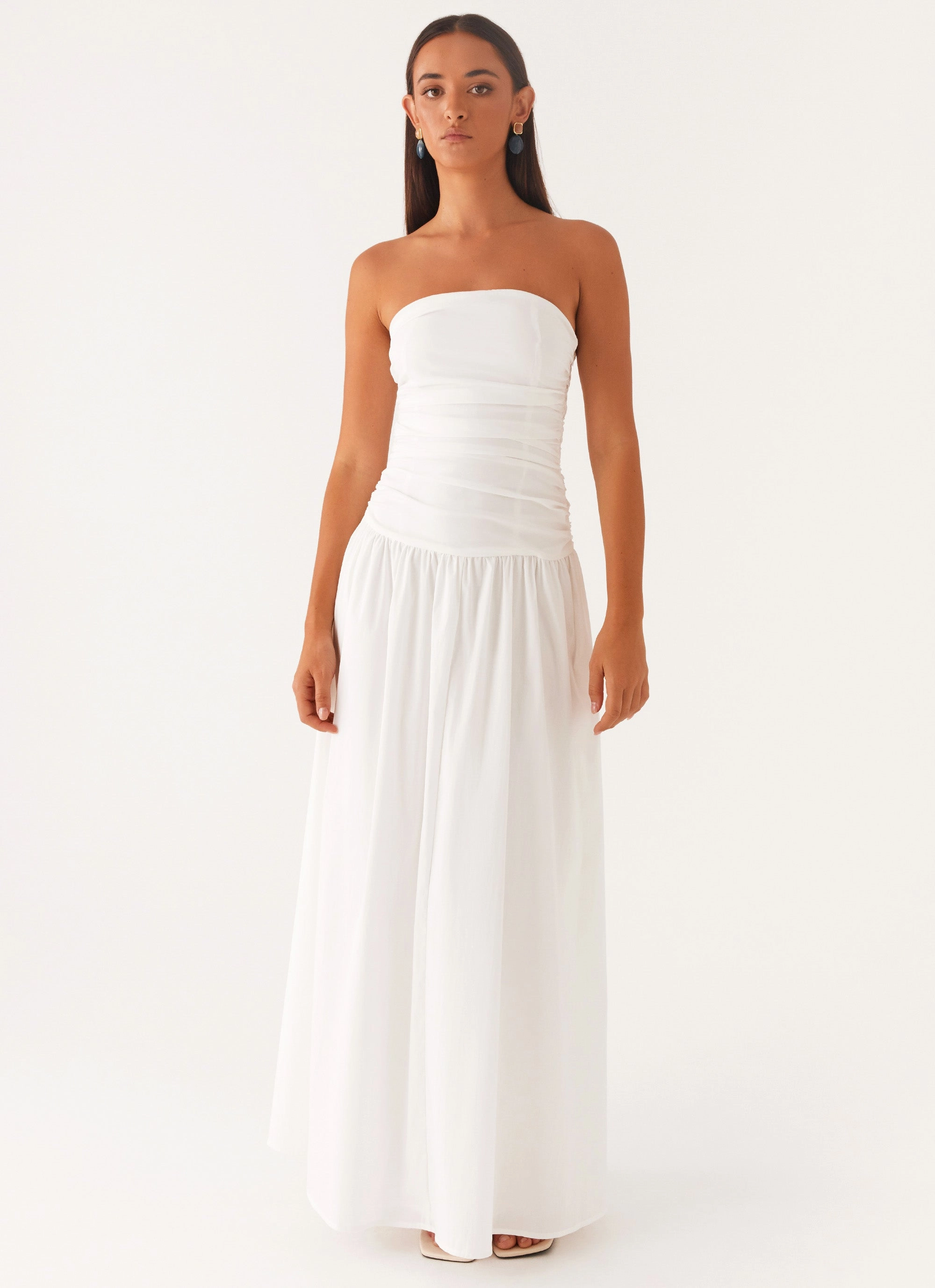 Minimalist Fit Grace Vibe Carmel Maxi Dress - White