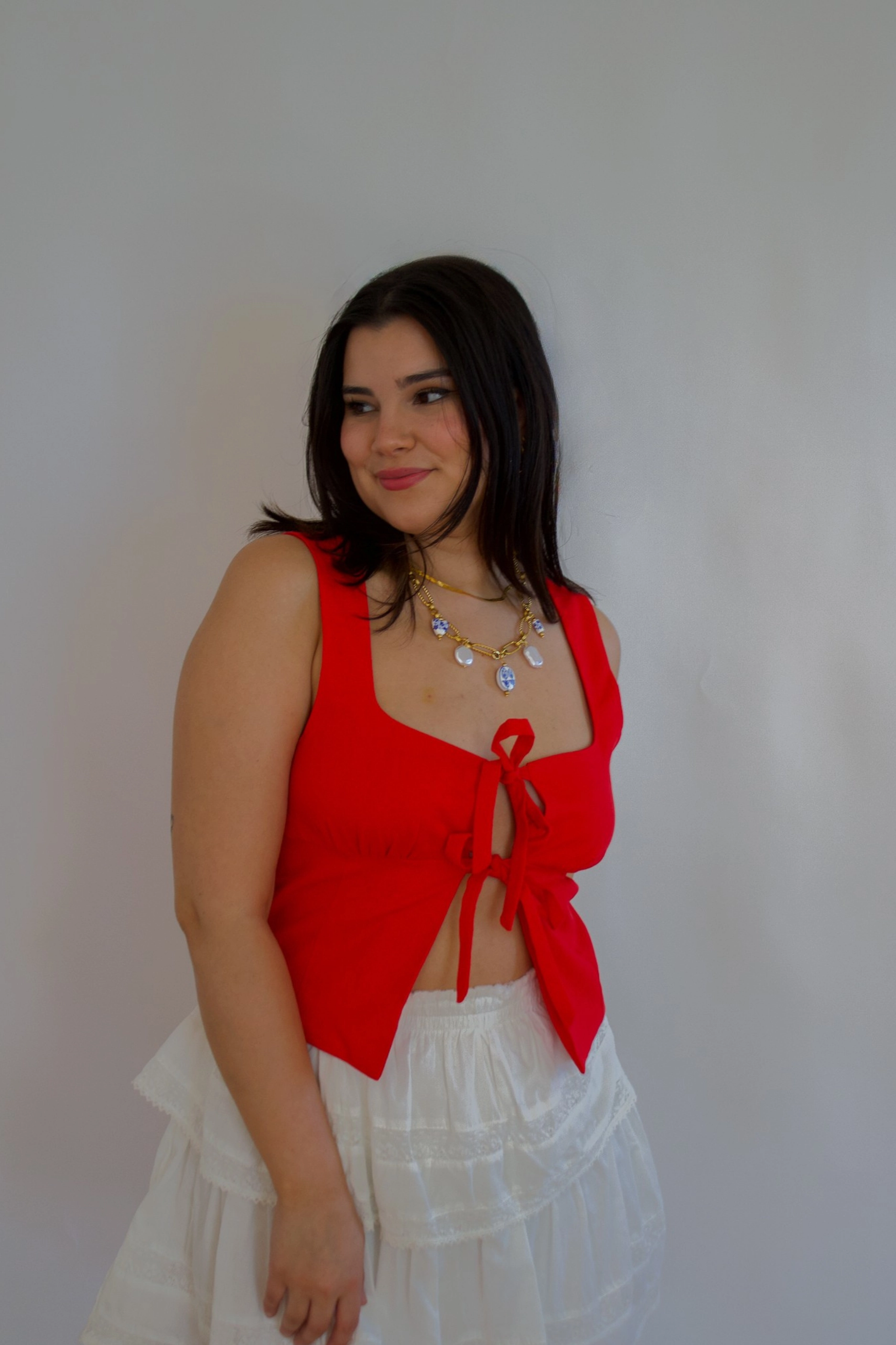 Carolina Top - Cherry Thermoregulating Fabric Trendy Cardigan