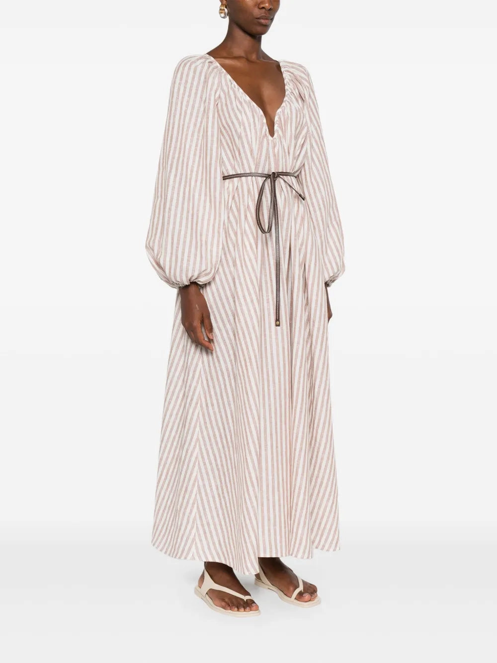 Casacadian Maxi Dress in Tan Stripe Easy Mood