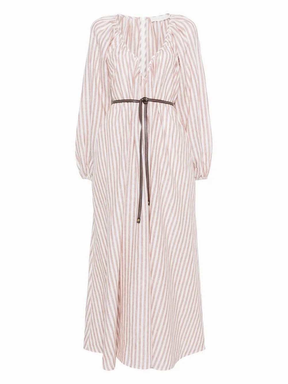 Sophisticated Vibe summer breeze Casacadian Maxi Dress in Tan Stripe