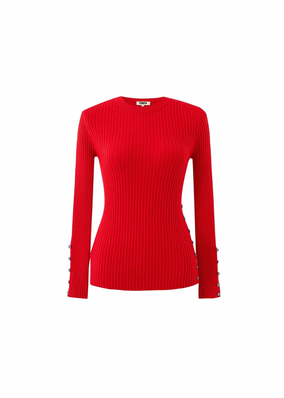 FRNCH Amaryllis Top - Red Cozy And Stylish Reinforced Cuffs