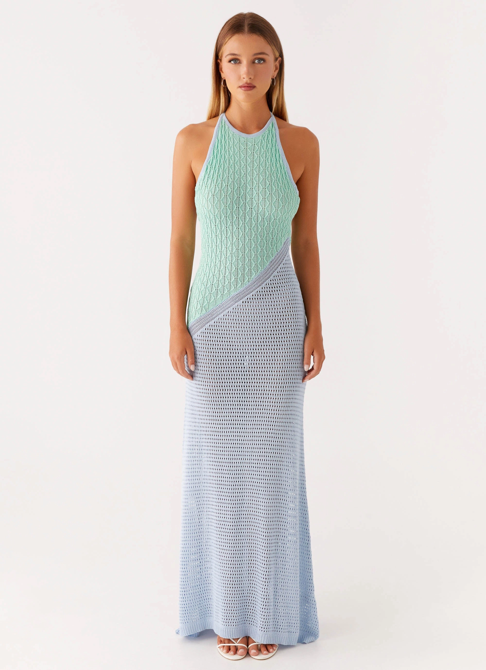 Caspa Crochet Maxi Dress - Multi Silky-Lining Soft Air