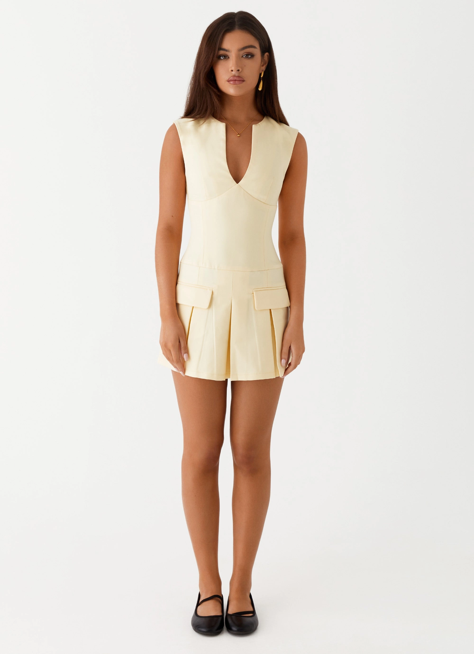 Cassia Mini Dress - Yellow Light Motion