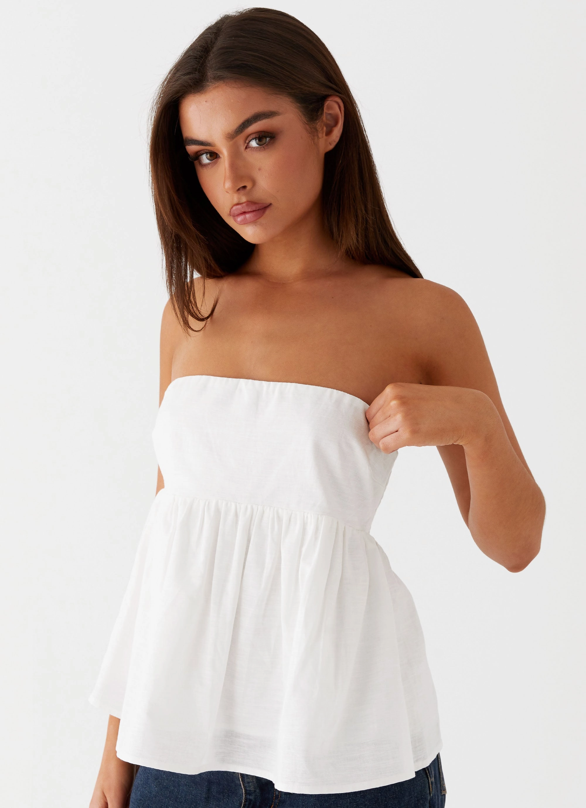 Cassie Tube Top - White OdorResistantTechnology Cooling Technology