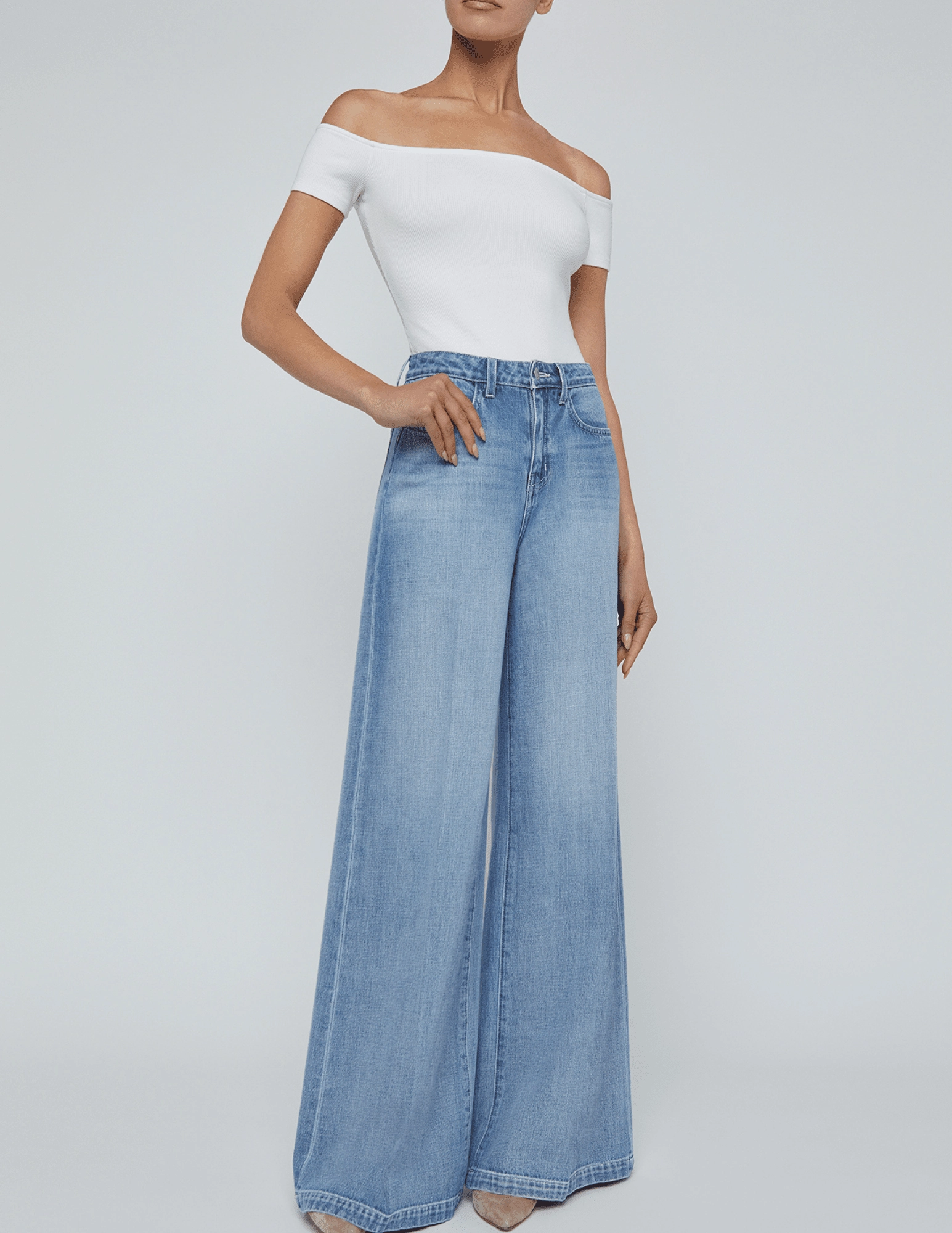 L'AGENCE Adana Off Shoulder Bodysuit Sweat Wicking Liner Urban Cool