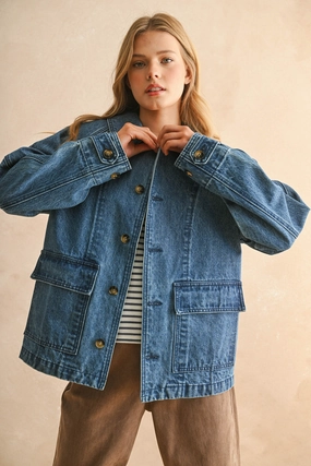 Casual Denim Jacket EthicallySourcedMaterial VentilatedMesh