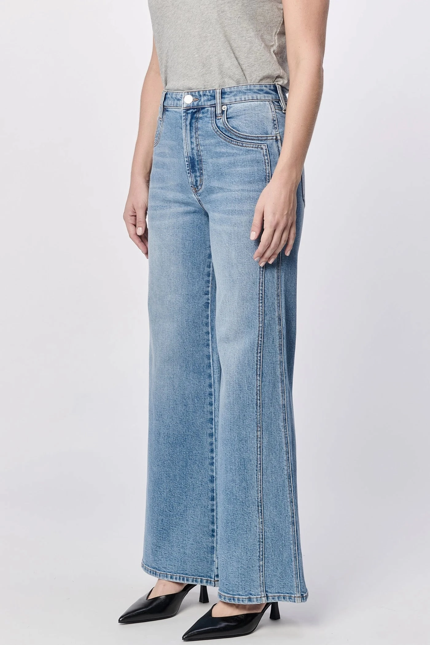 Fiona High Rise Wide Leg Jeans - Creekside Shape Retention Sustainable Material Blend