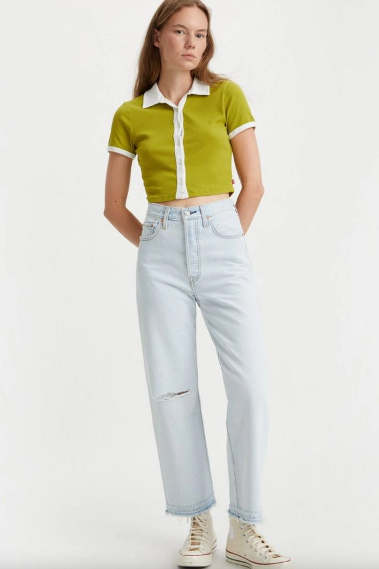 Core Ease Adjustable Closure Levi's Ribcage Straight Ankle Women's Jeans